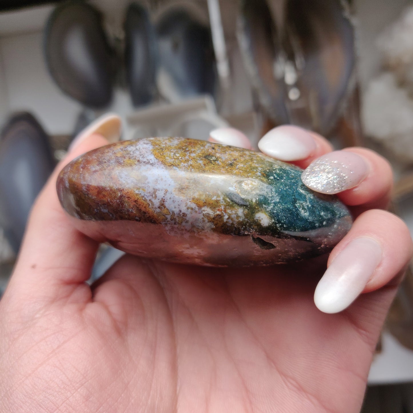 Ocean Jasper Palm Stone (#30)