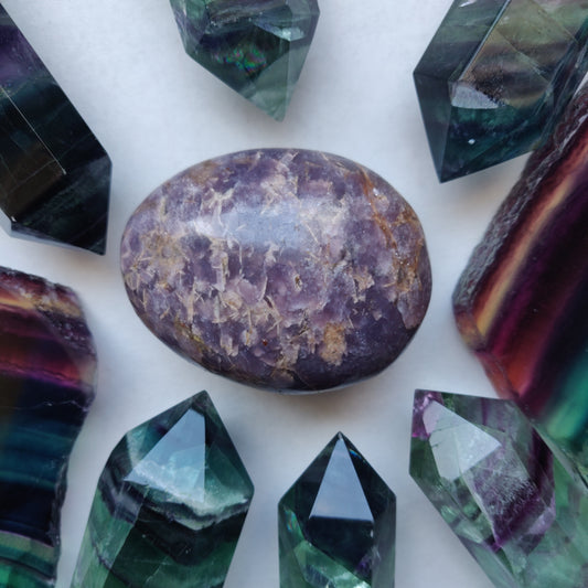 Lepidolite Palm Stone (#4)