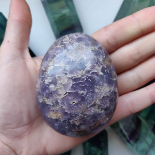 Lepidolite Palm Stone (#4)