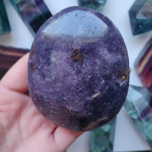 Lepidolite Palm Stone (#13)