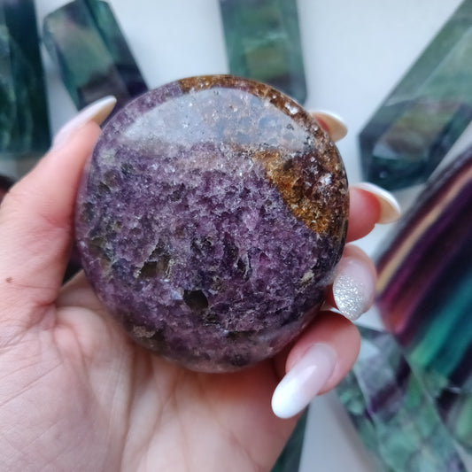 Lepidolite Palm Stone (#18)