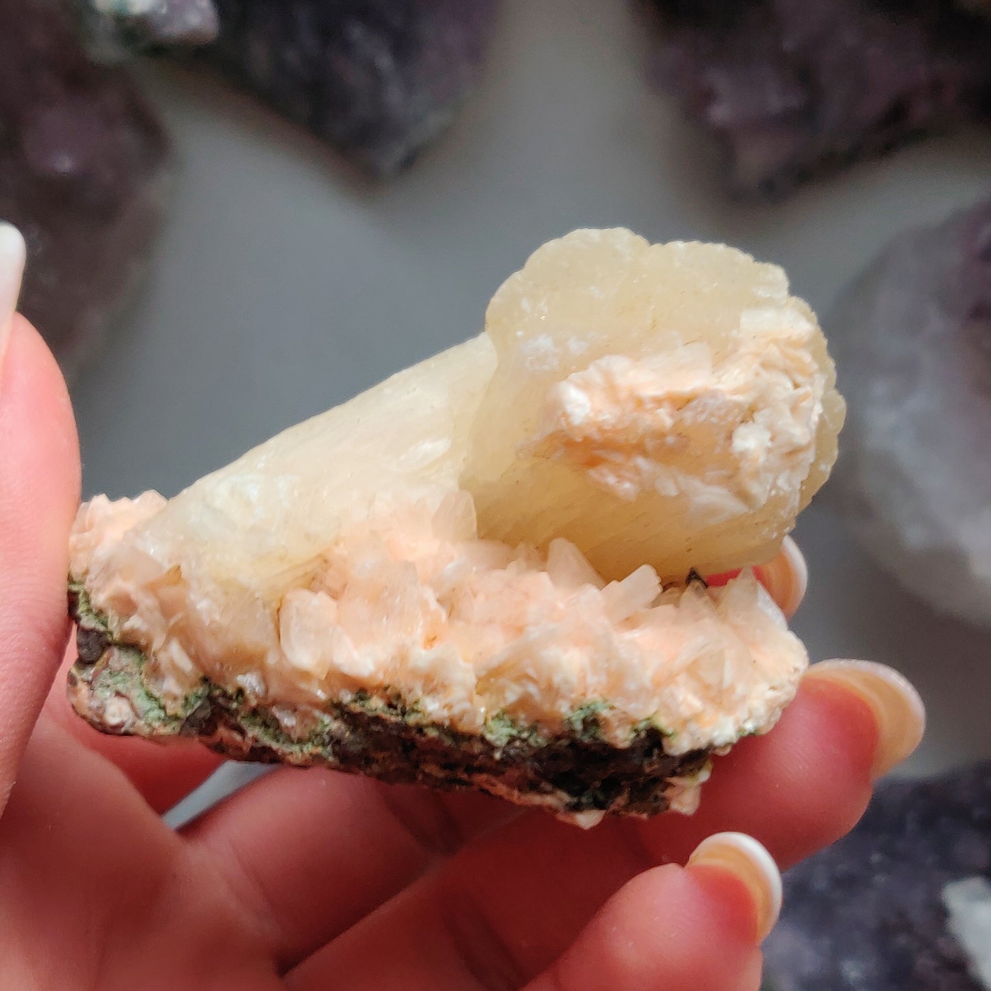 Heulandite and Peach Stillbite Cluster (#25)