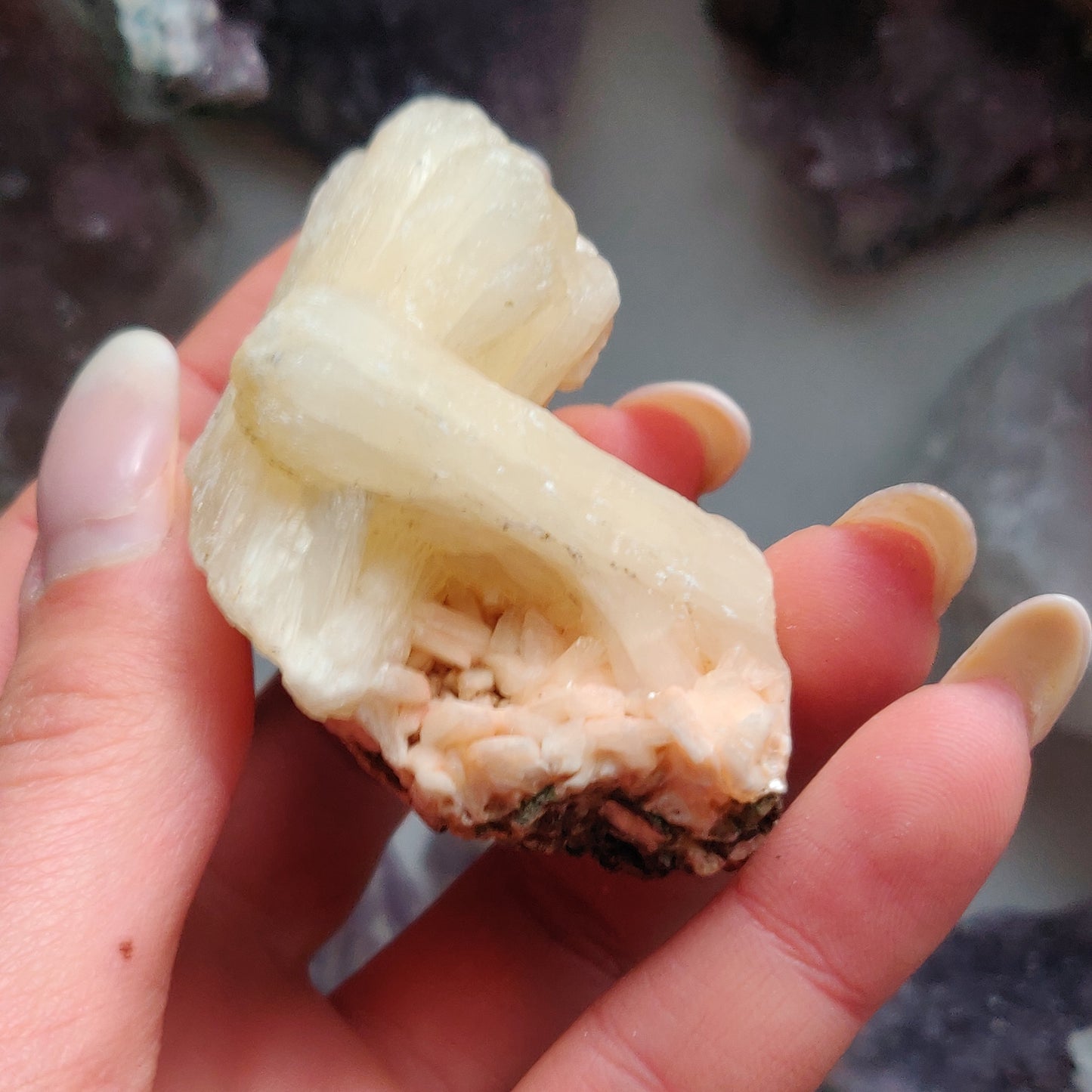Heulandite and Peach Stillbite Cluster (#25)
