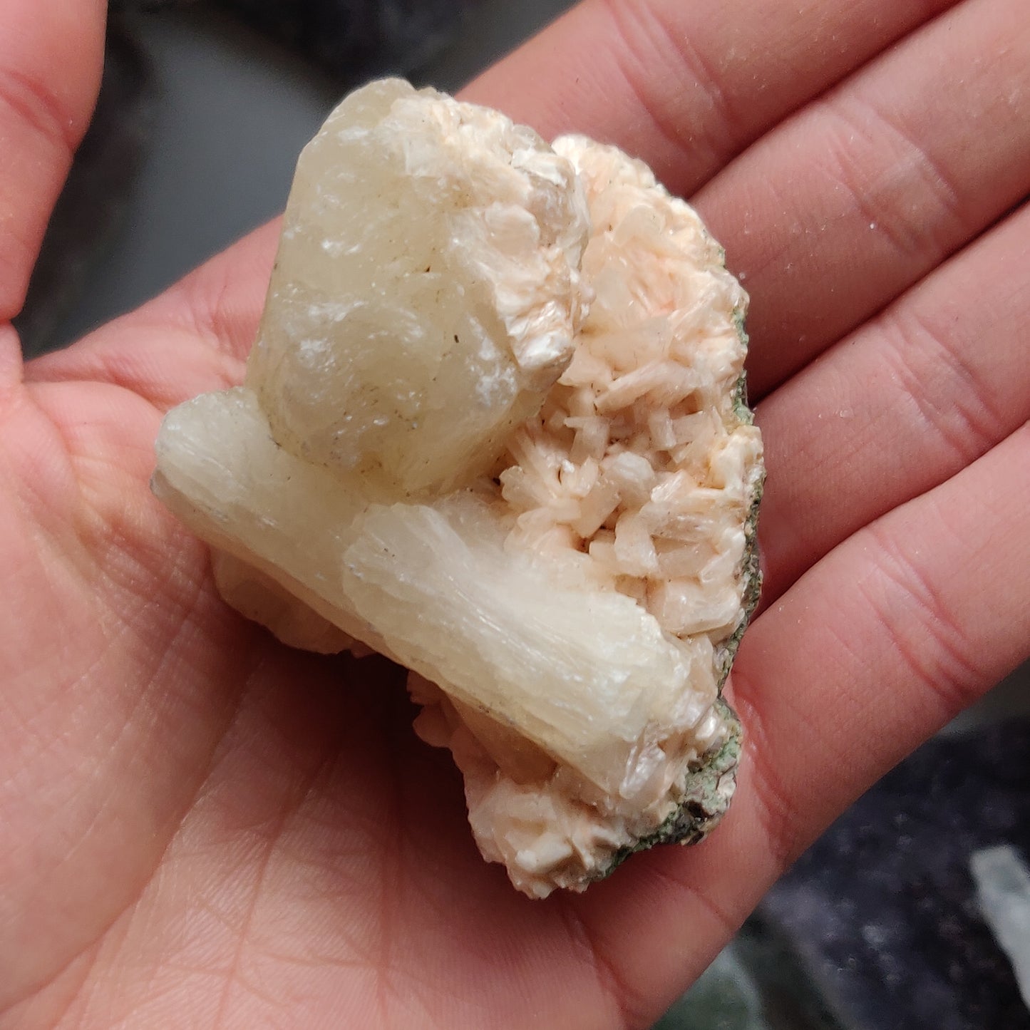 Heulandite and Peach Stillbite Cluster (#25)