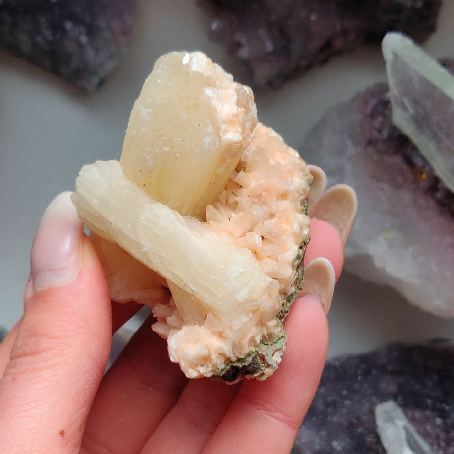 Heulandite and Peach Stillbite Cluster (#25)