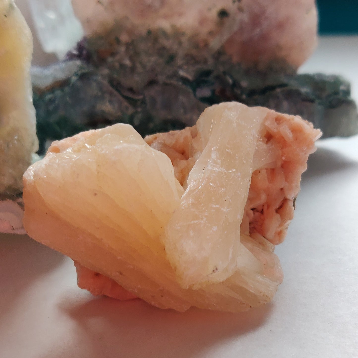 Heulandite and Peach Stillbite Cluster (#25)