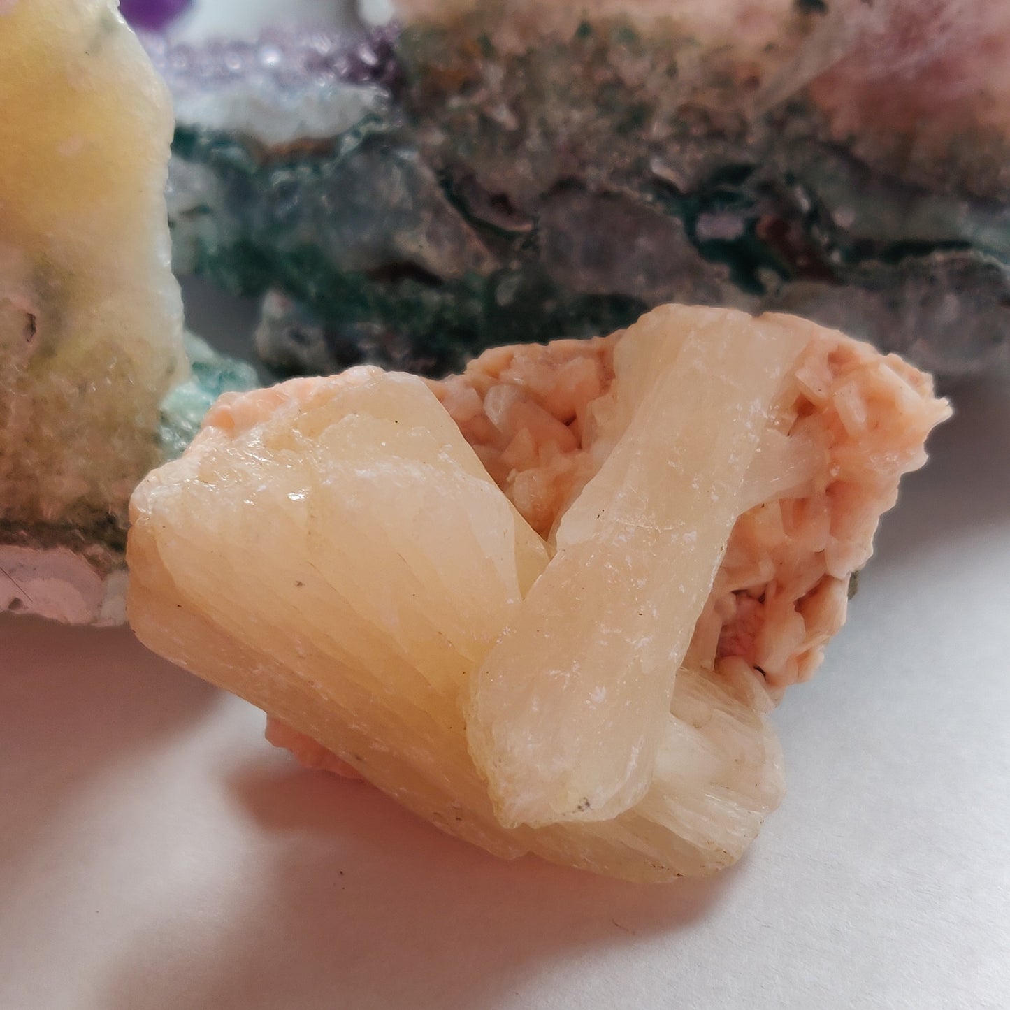 Heulandite and Peach Stillbite Cluster (#25)