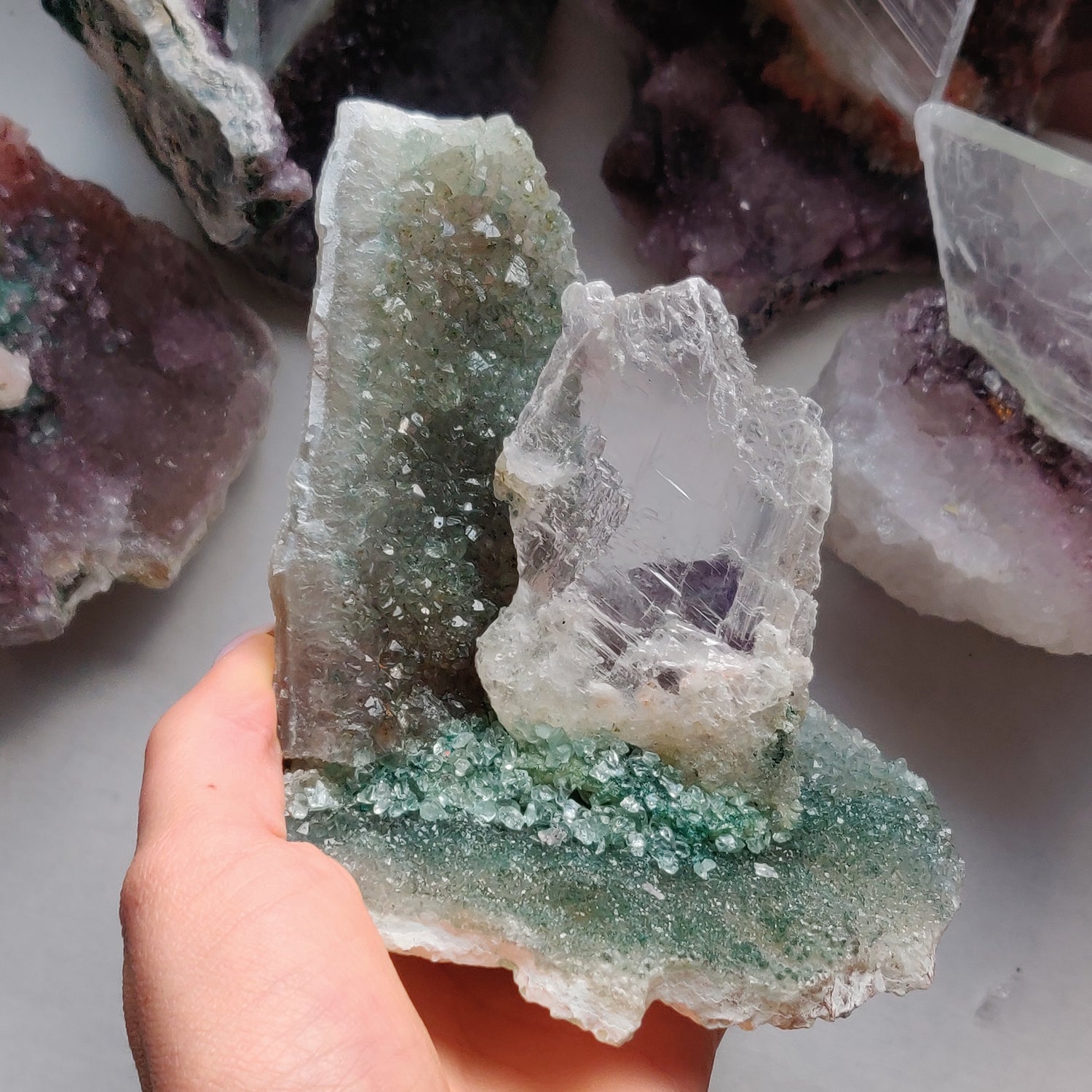 Amethyst & Selenite Sculpture (#1) - Simply Affinity