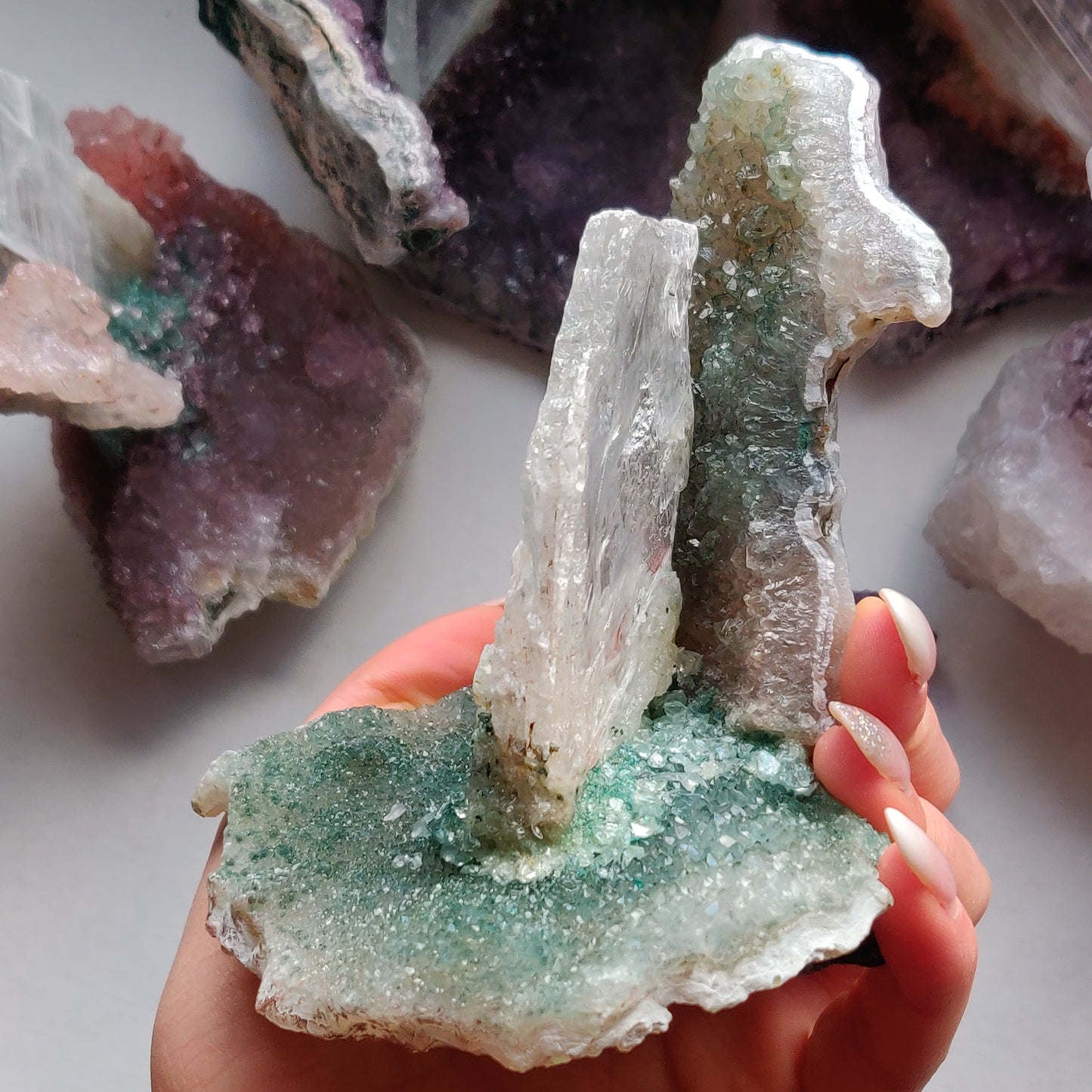 Amethyst & Selenite Sculpture (#1) - Simply Affinity