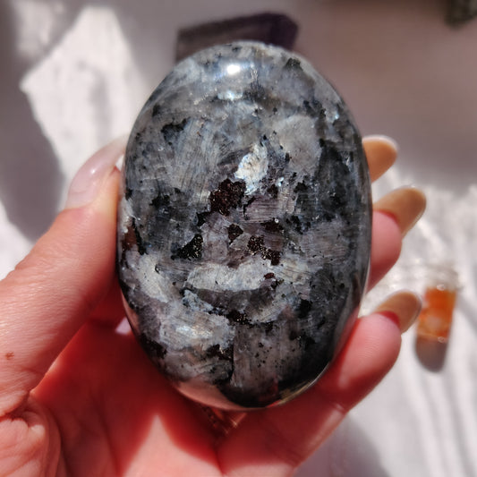 Larvikite Palm Stone (#5)