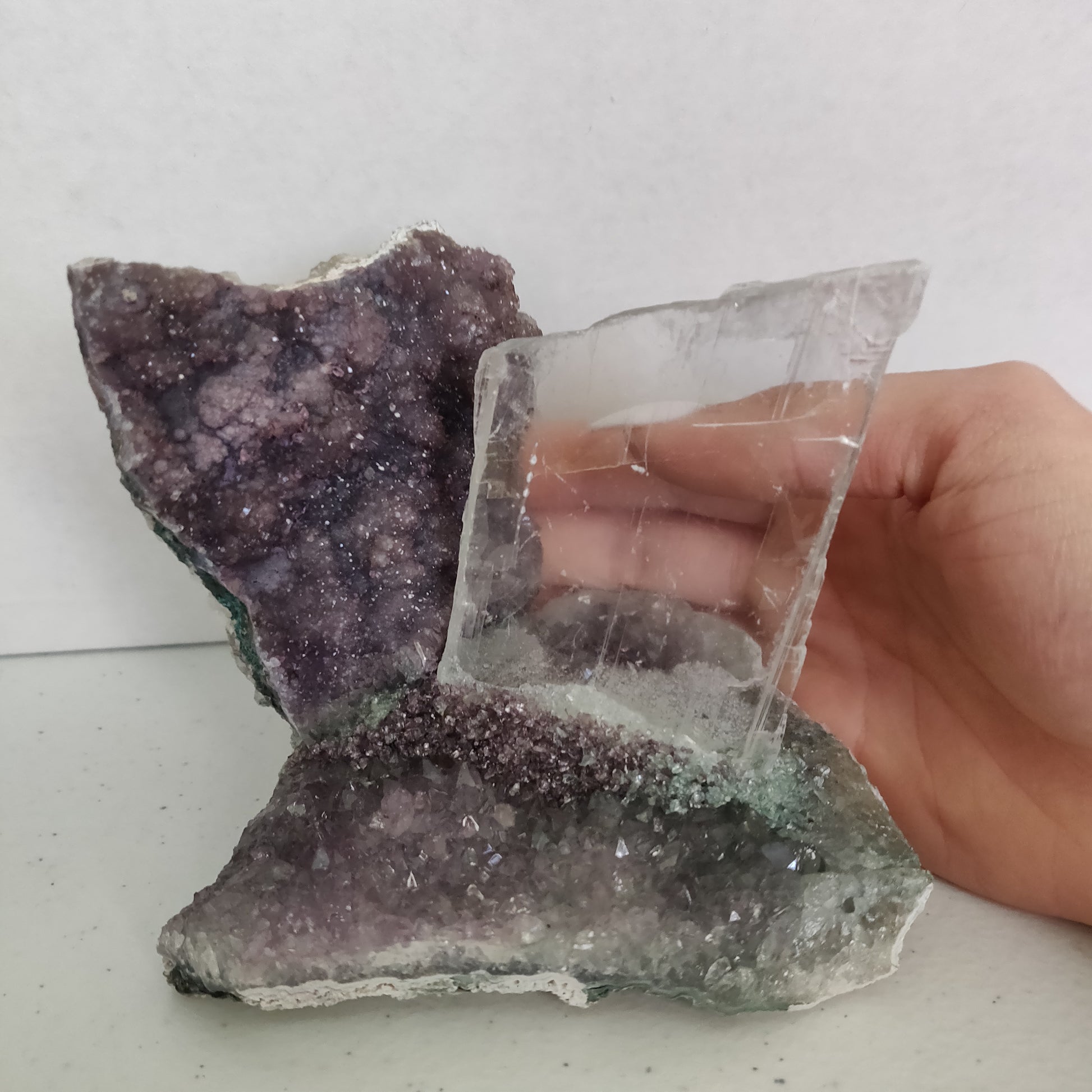 Amethyst & Selenite Sculpture (#6) - Simply Affinity