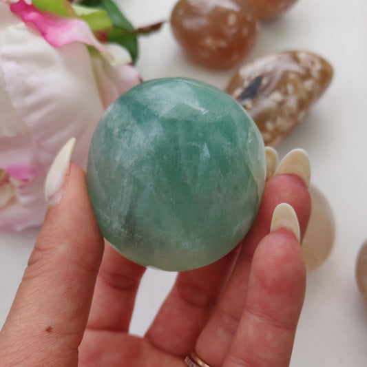 Fluorite Palm Stone (#8)