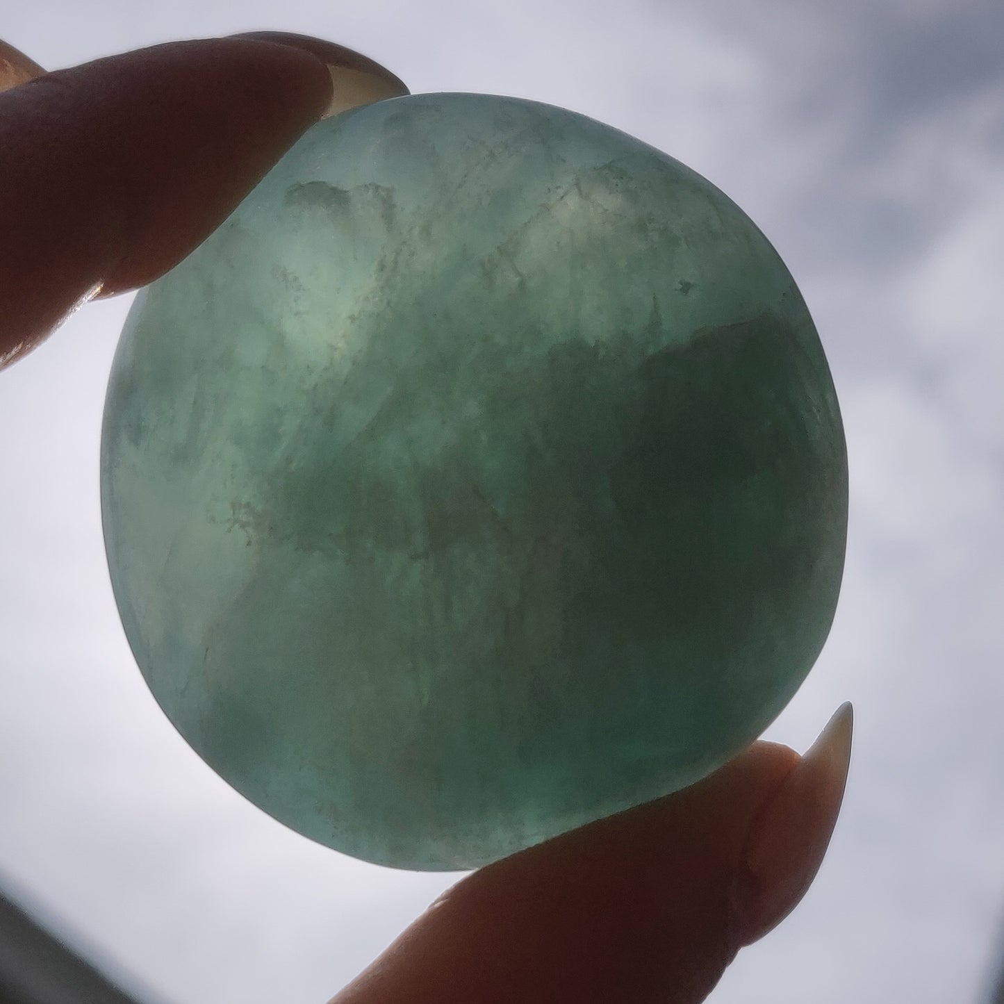 Fluorite Palm Stone (#8)