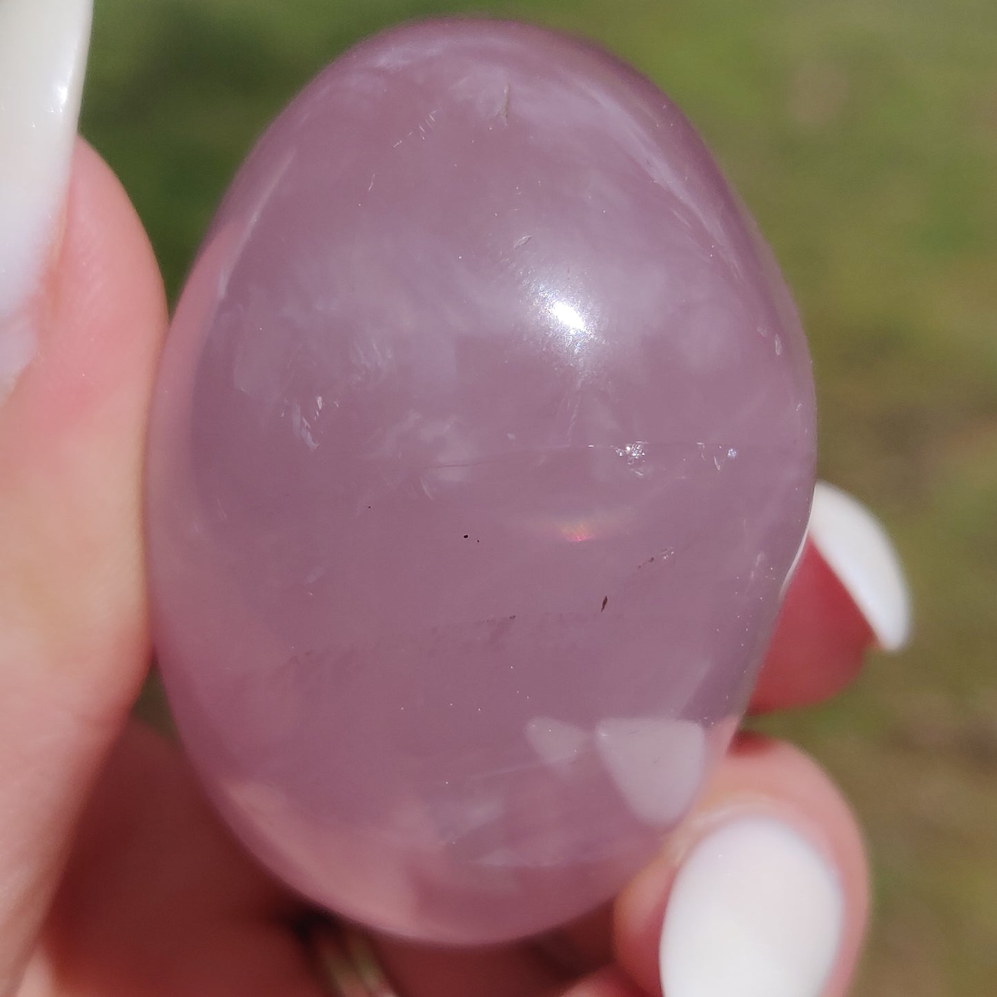 Rose Quartz Palm Stone, Star Rose Quartz (#2)