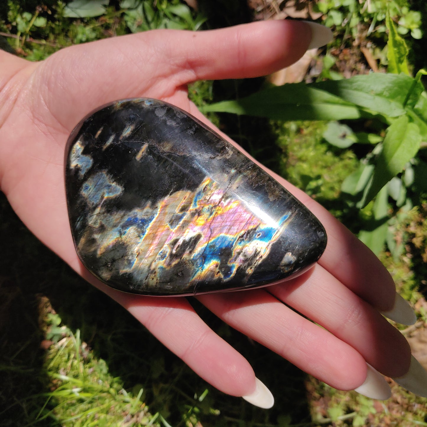 XL Labradorite Palm Stone (#201)