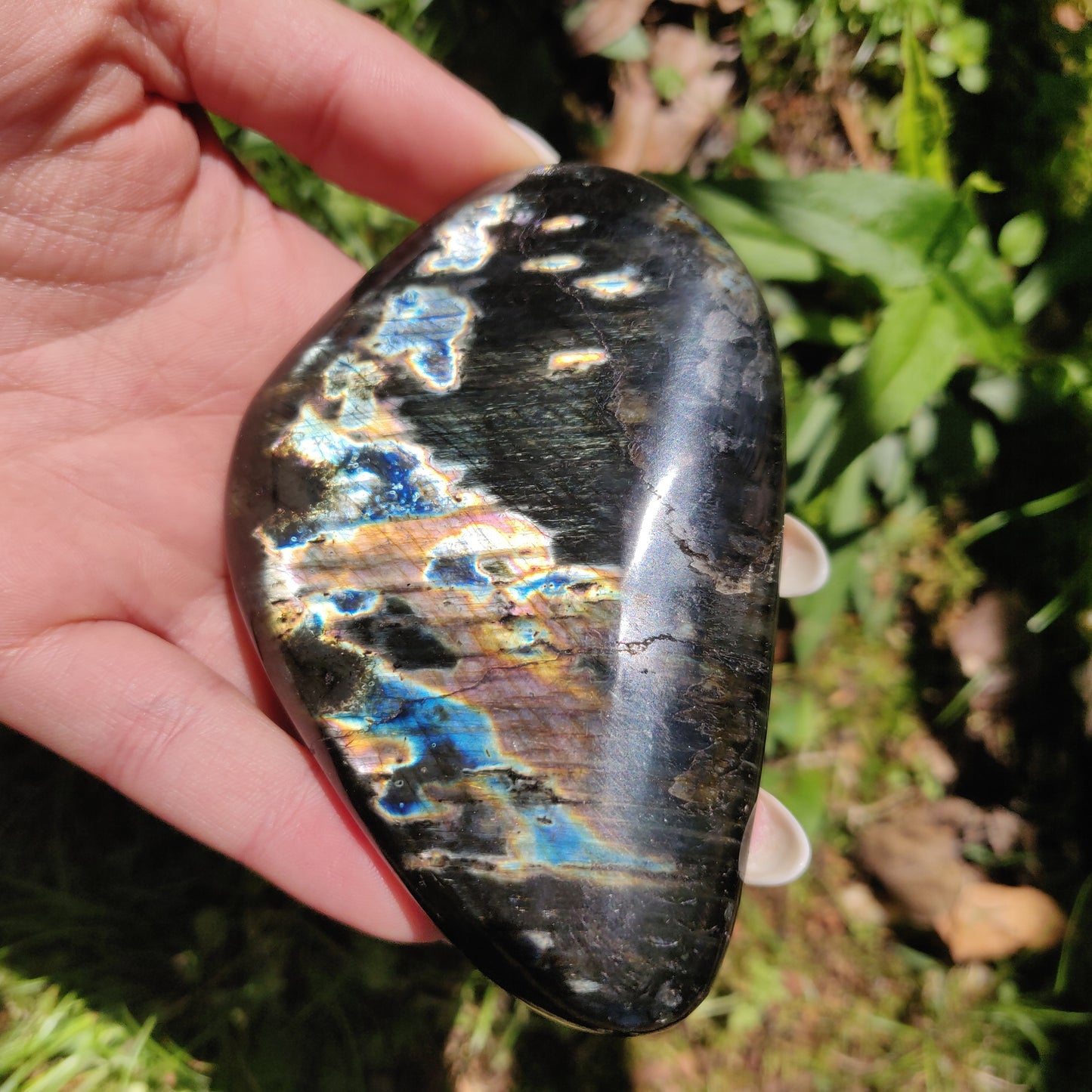 XL Labradorite Palm Stone (#201)