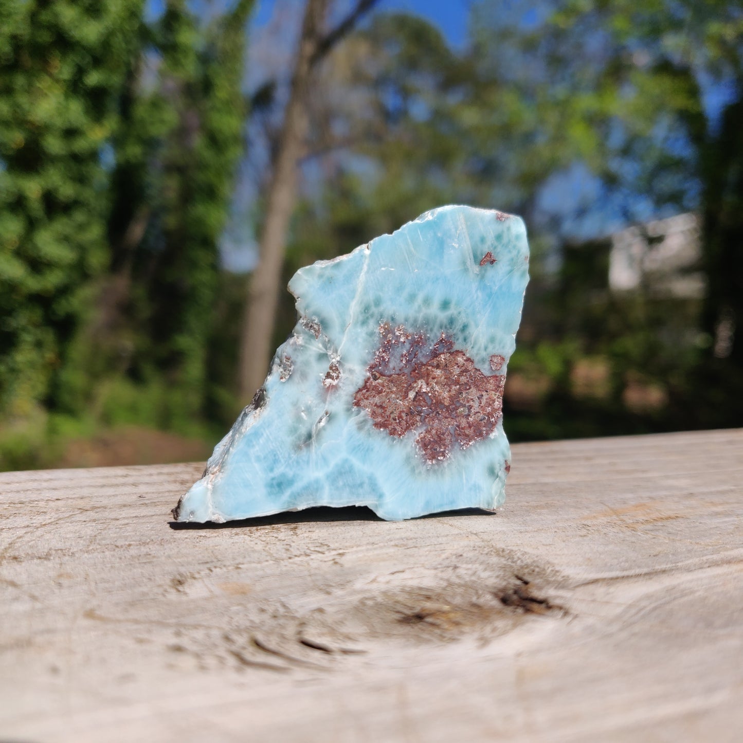 Self-Standing Polished Larimar Slab (#7)