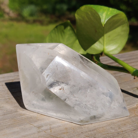 Polished Double Terminated Clear Quartz Point with Inclusions (#6P)