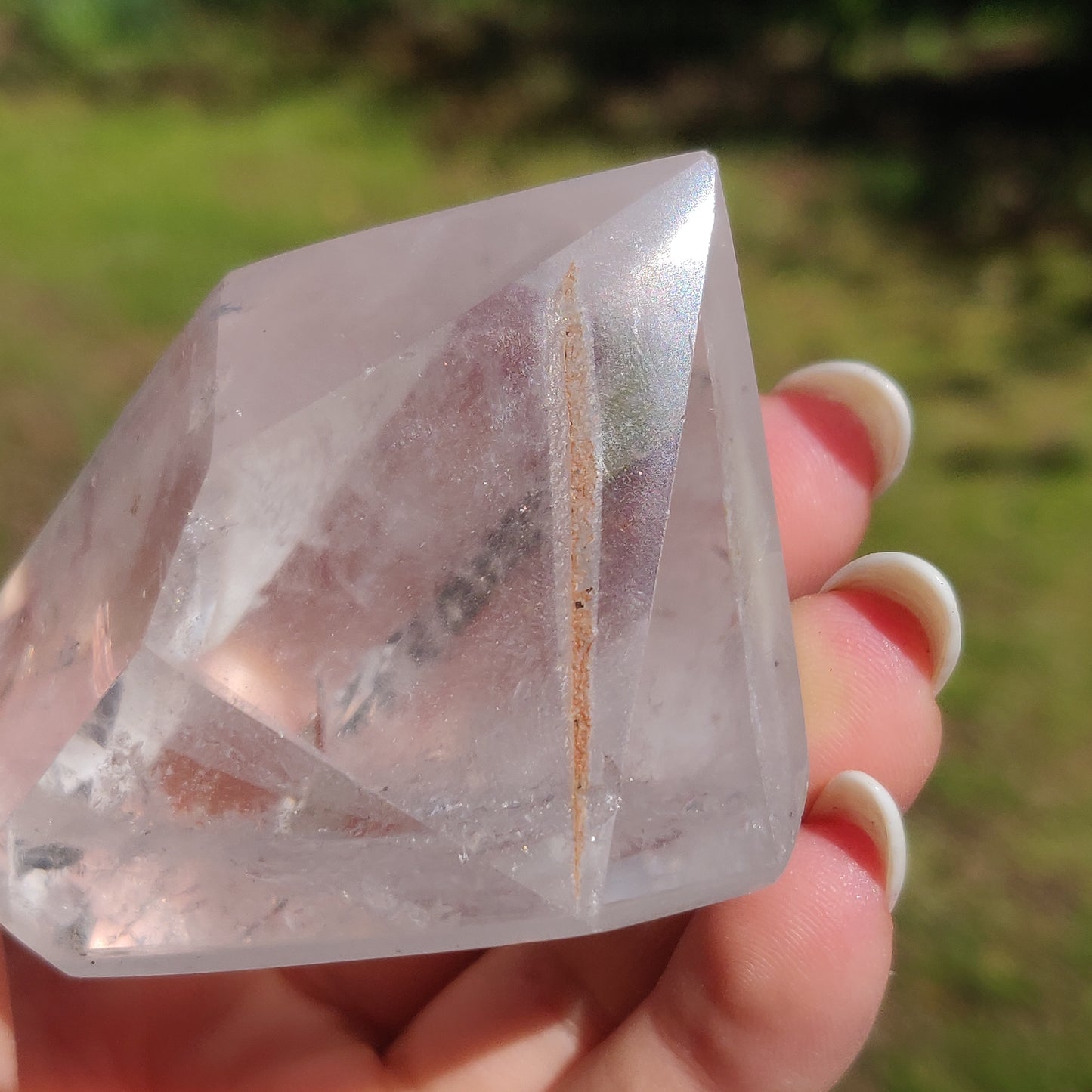 Polished Double Terminated Clear Quartz Point with Inclusions (#6P)