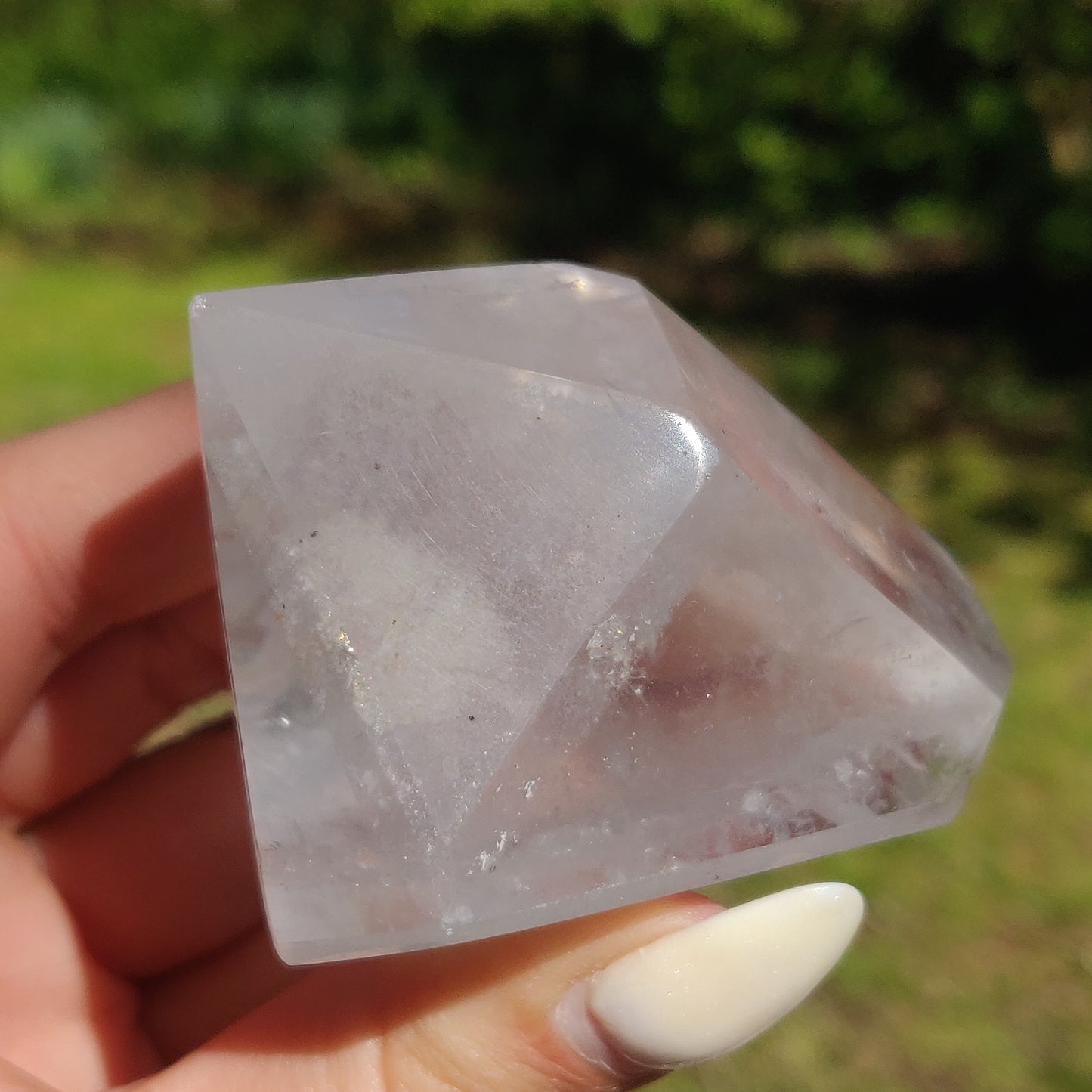 Polished Double Terminated Clear Quartz Point with Inclusions (#6P)
