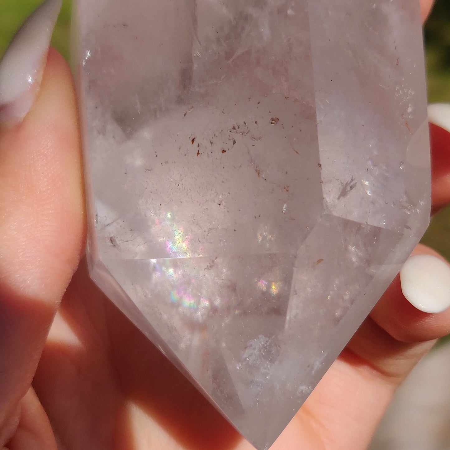 Polished Double Terminated Clear Quartz Point with Inclusions (#6P)