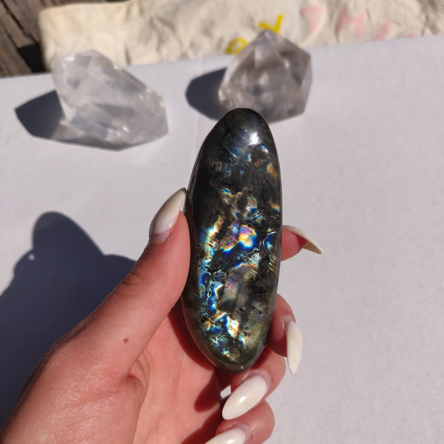 Labradorite Palm Stone (#202)