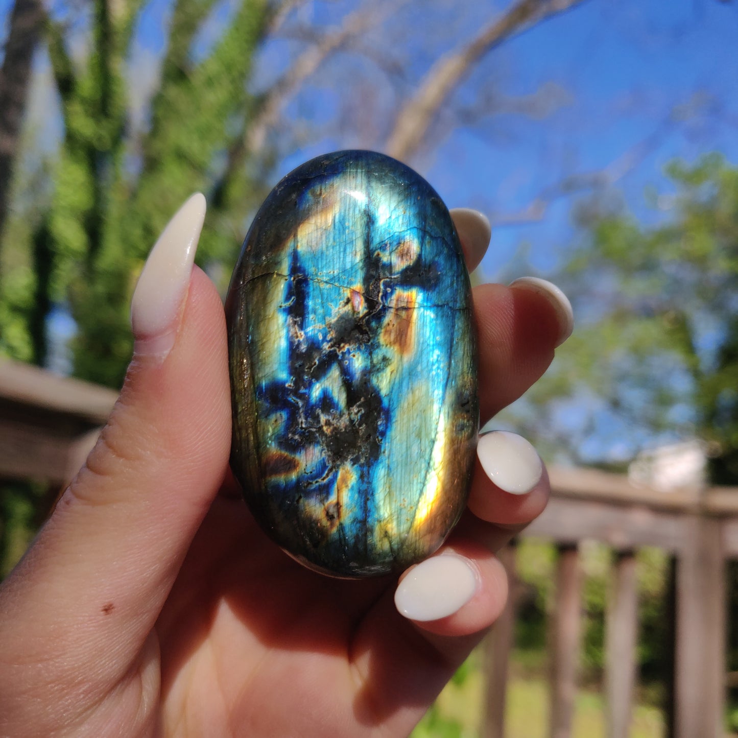 Labradorite Palm Stone (#105)
