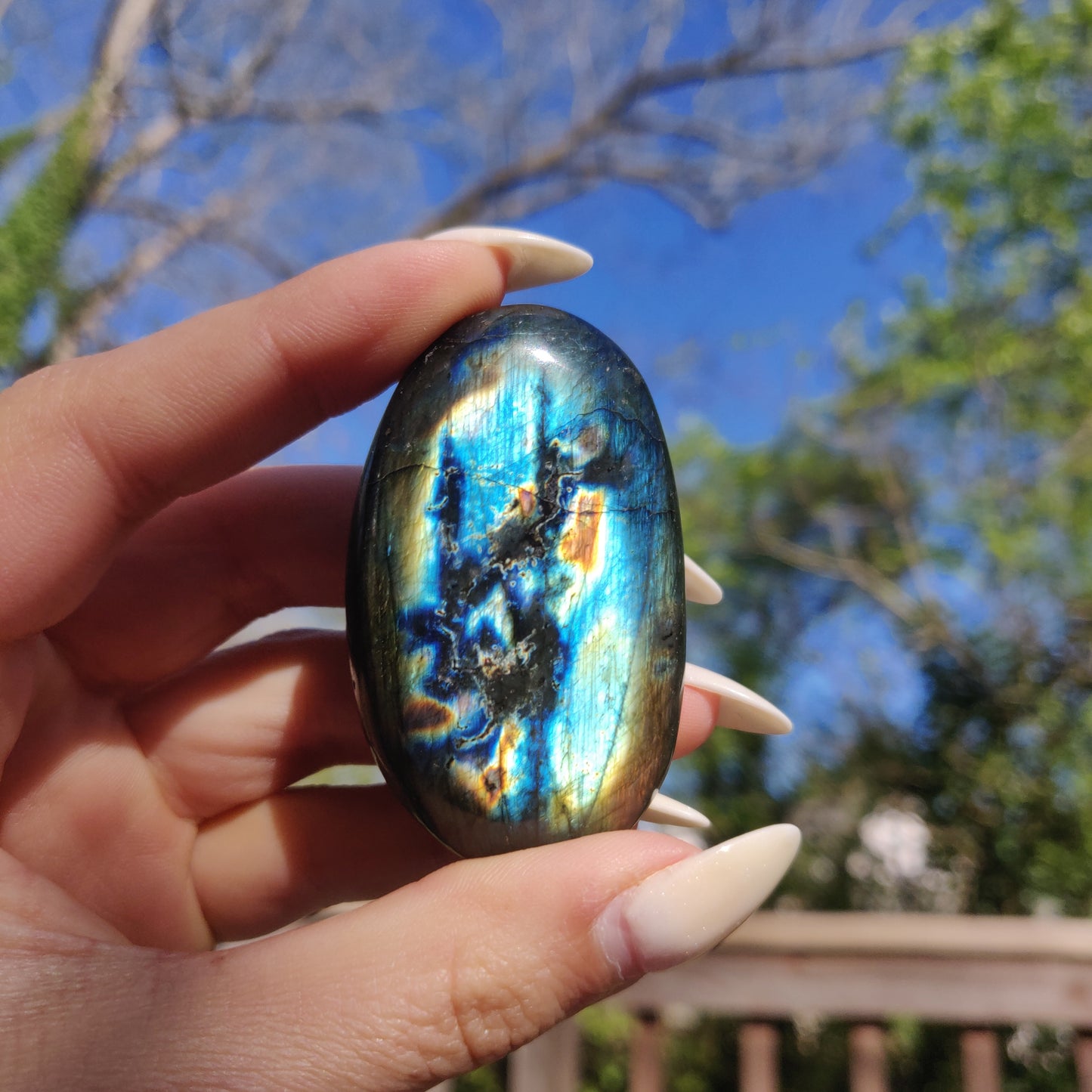 Labradorite Palm Stone (#105)