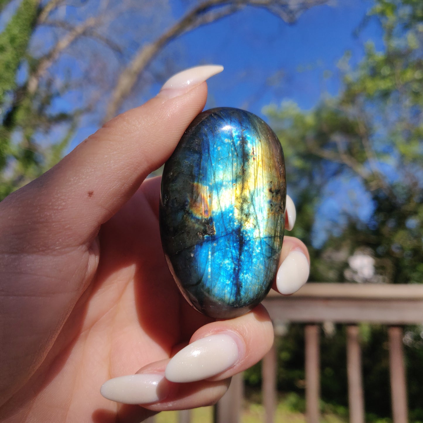 Labradorite Palm Stone (#105)