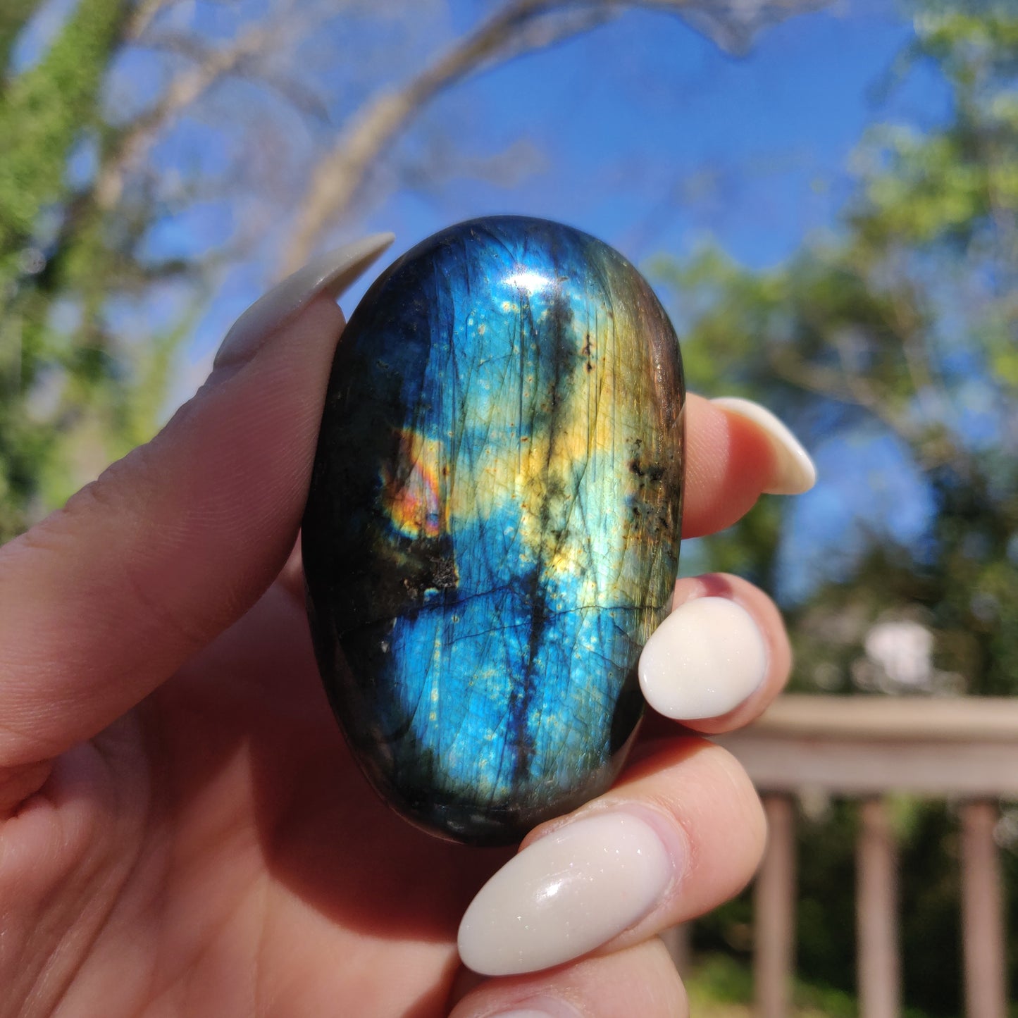 Labradorite Palm Stone (#105)
