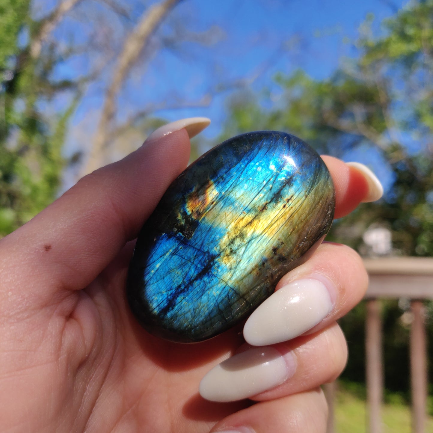 Labradorite Palm Stone (#105)