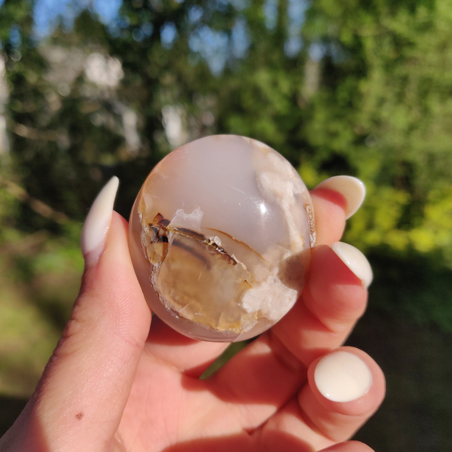 Flower Agate Pocket Stone(#6)