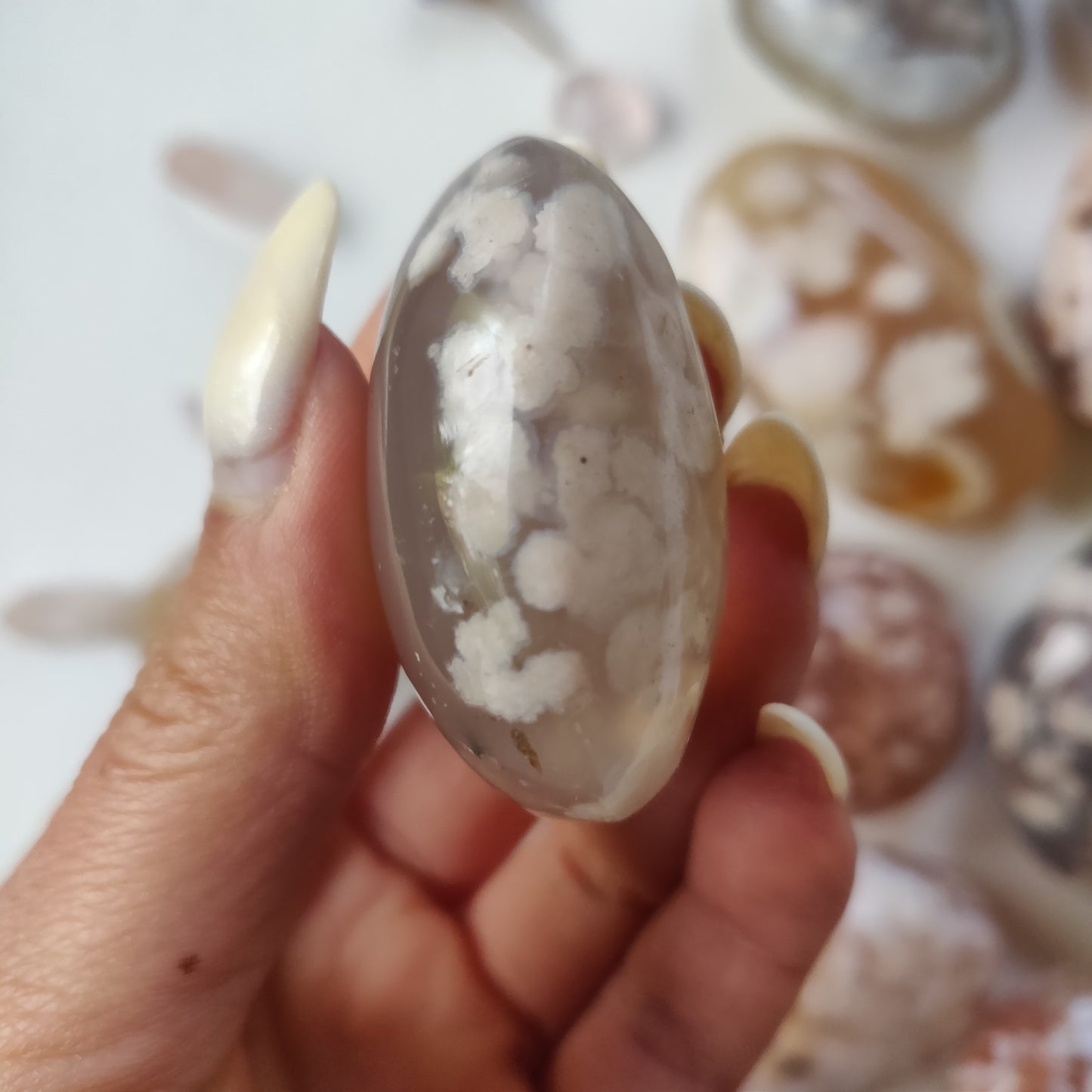 Flower Agate Pocket Stone(#7)