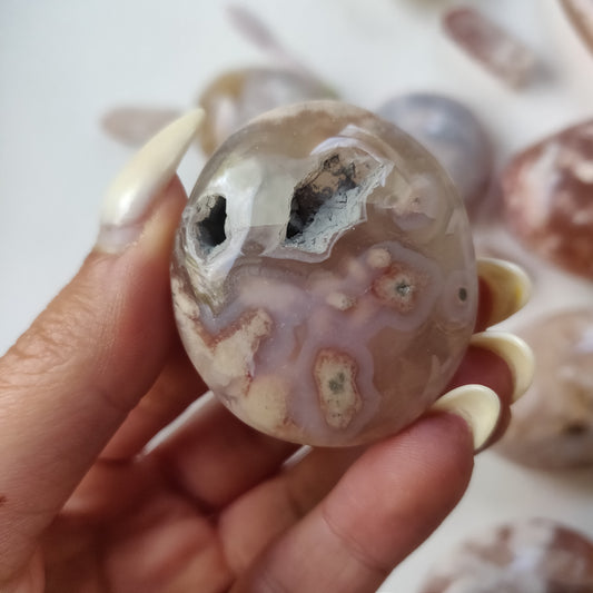 RESERVED for Alex, Flower Agate Pocket Stone (#8)