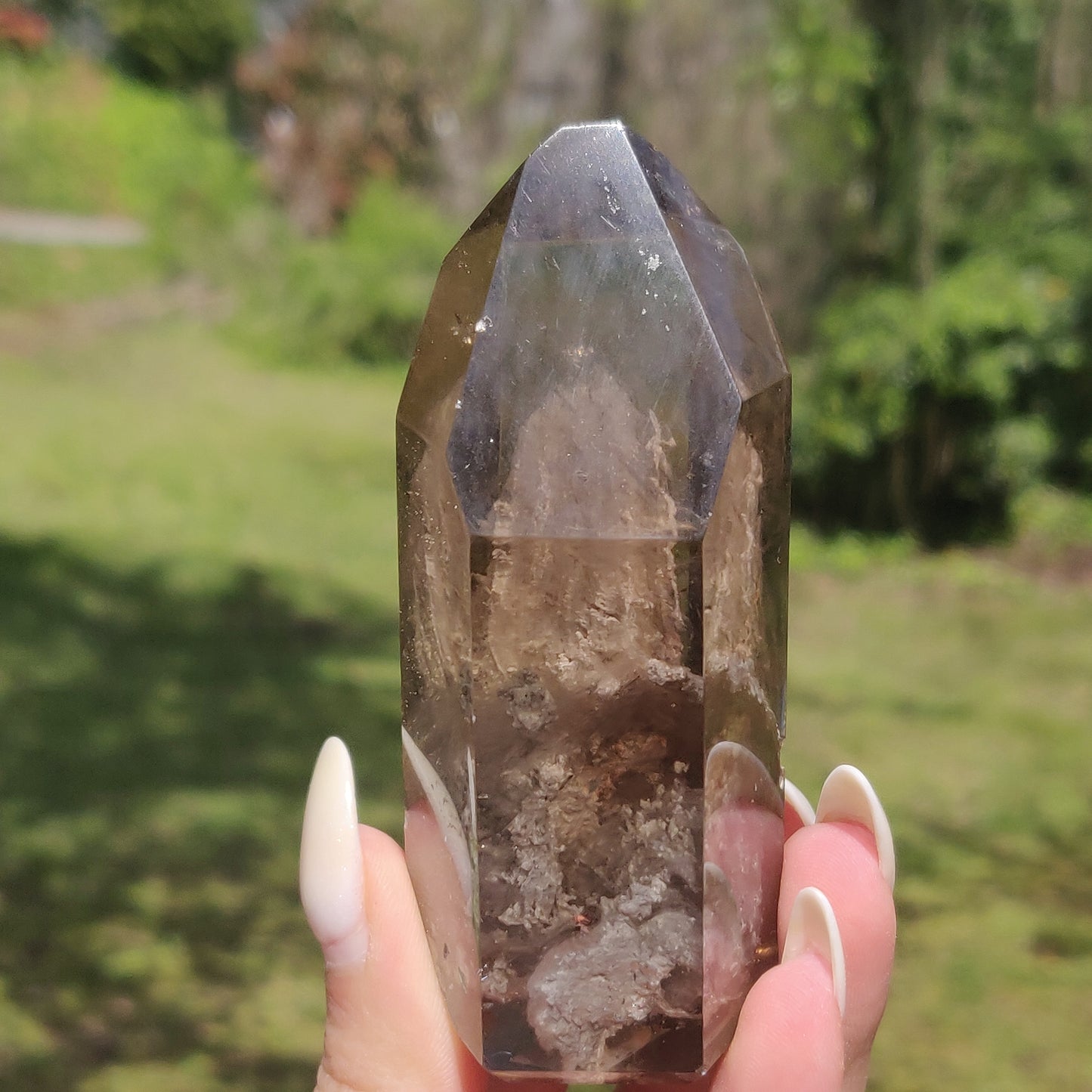 Lodolite Smoky Quartz Point (#1P)