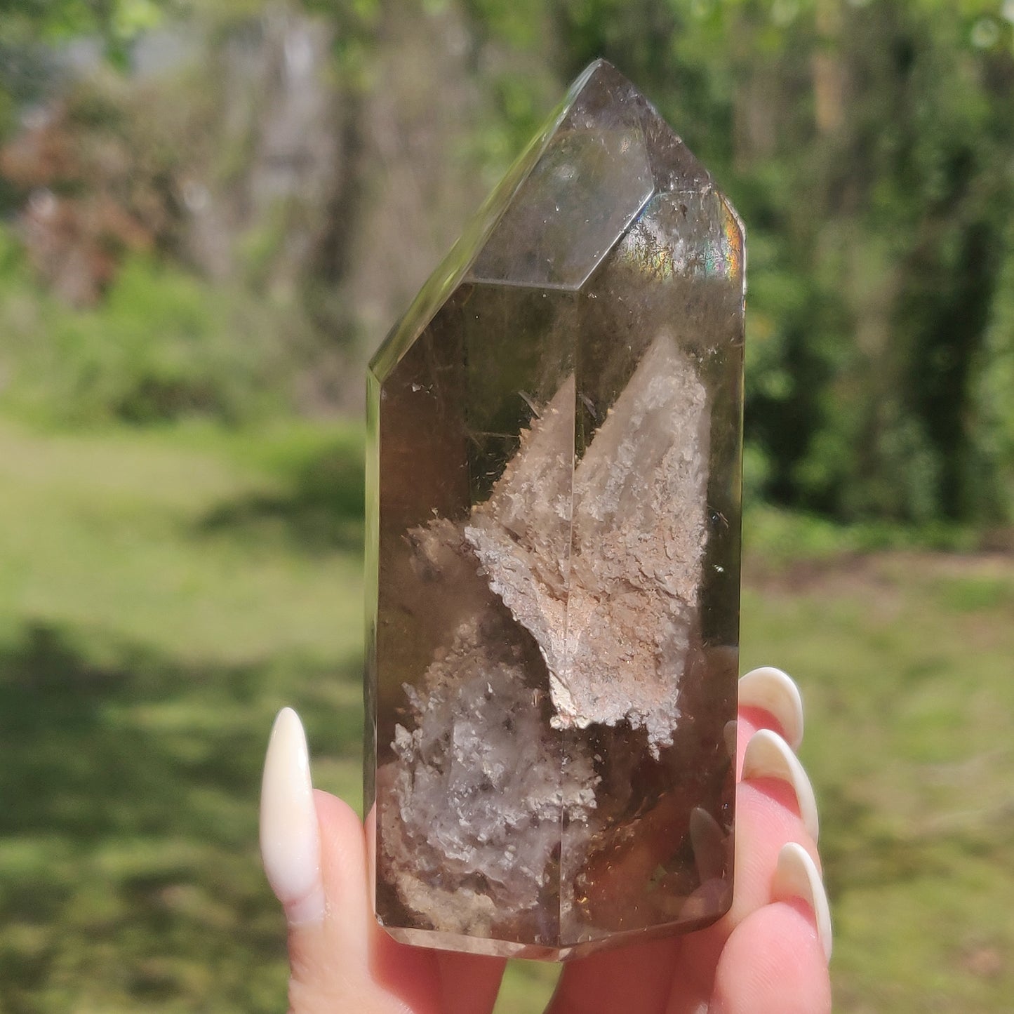Lodolite Smoky Quartz Point (#1P)