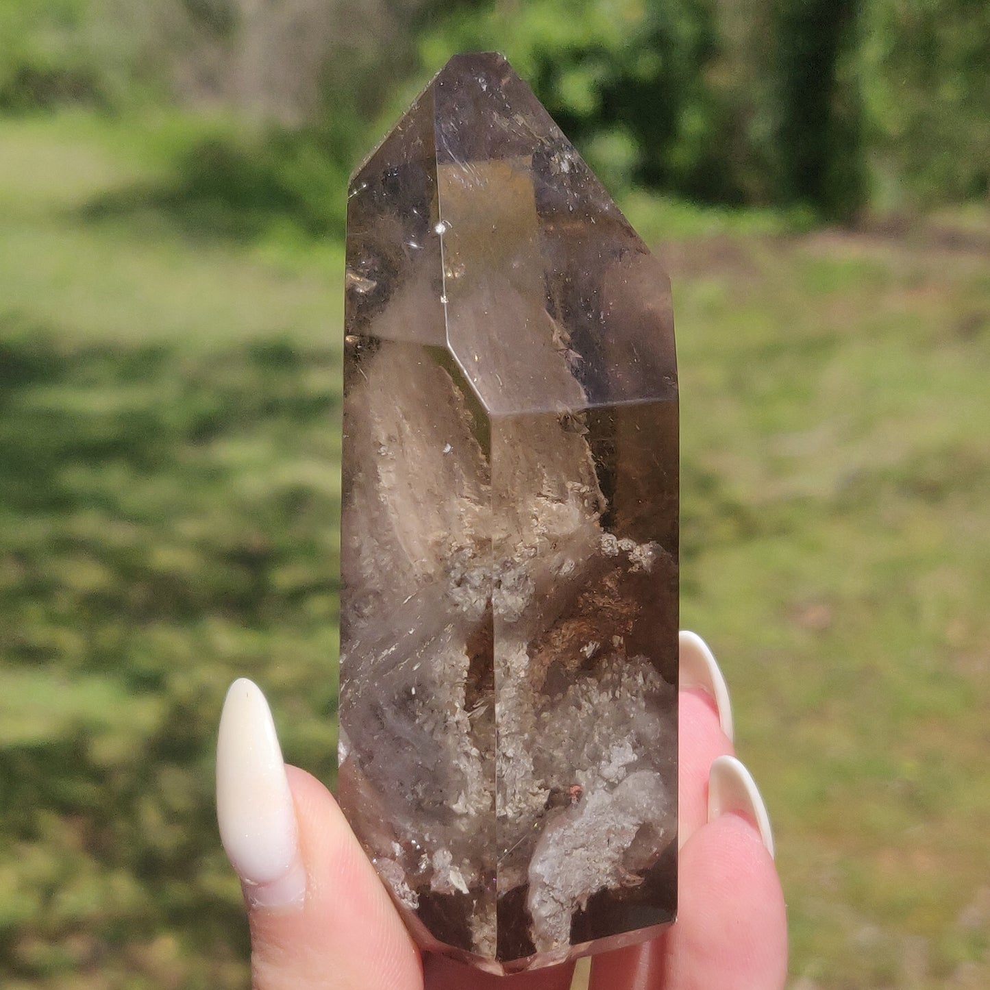 Lodolite Smoky Quartz Point (#1P)