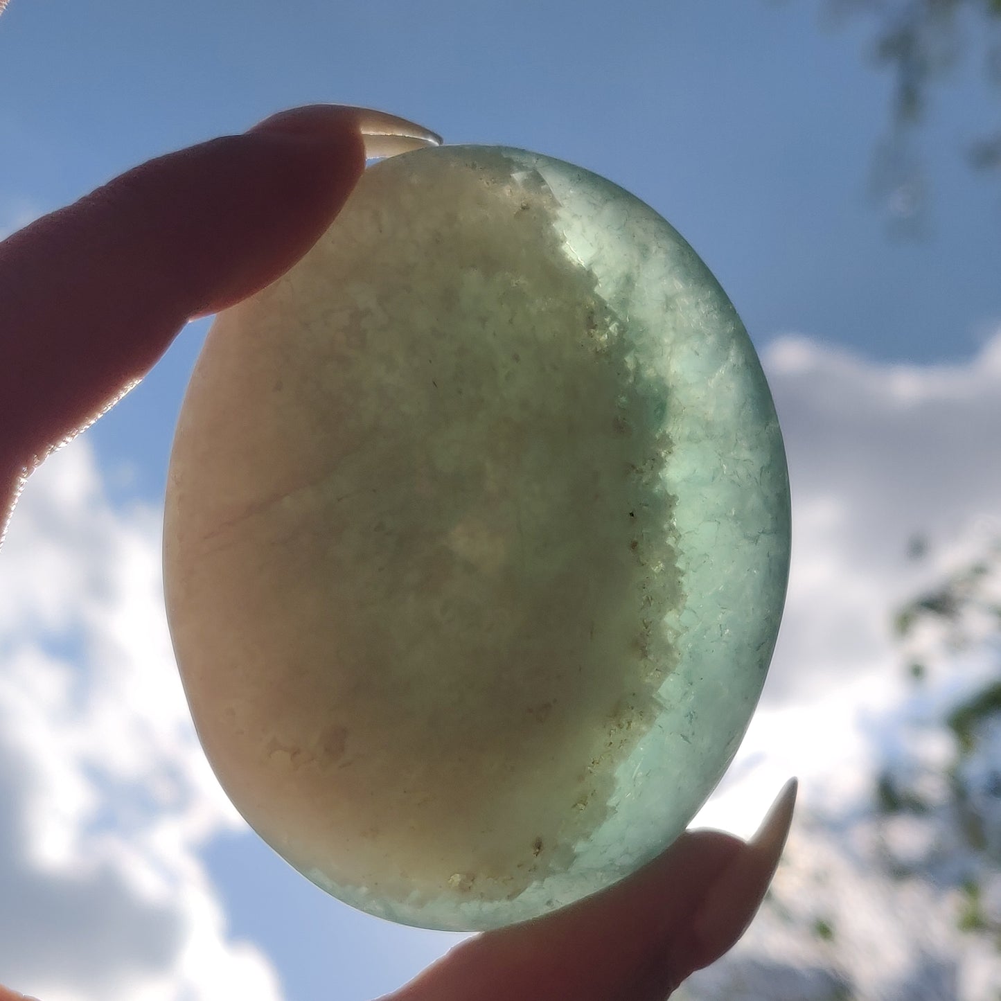 Fluorite Palm Stone (#6)