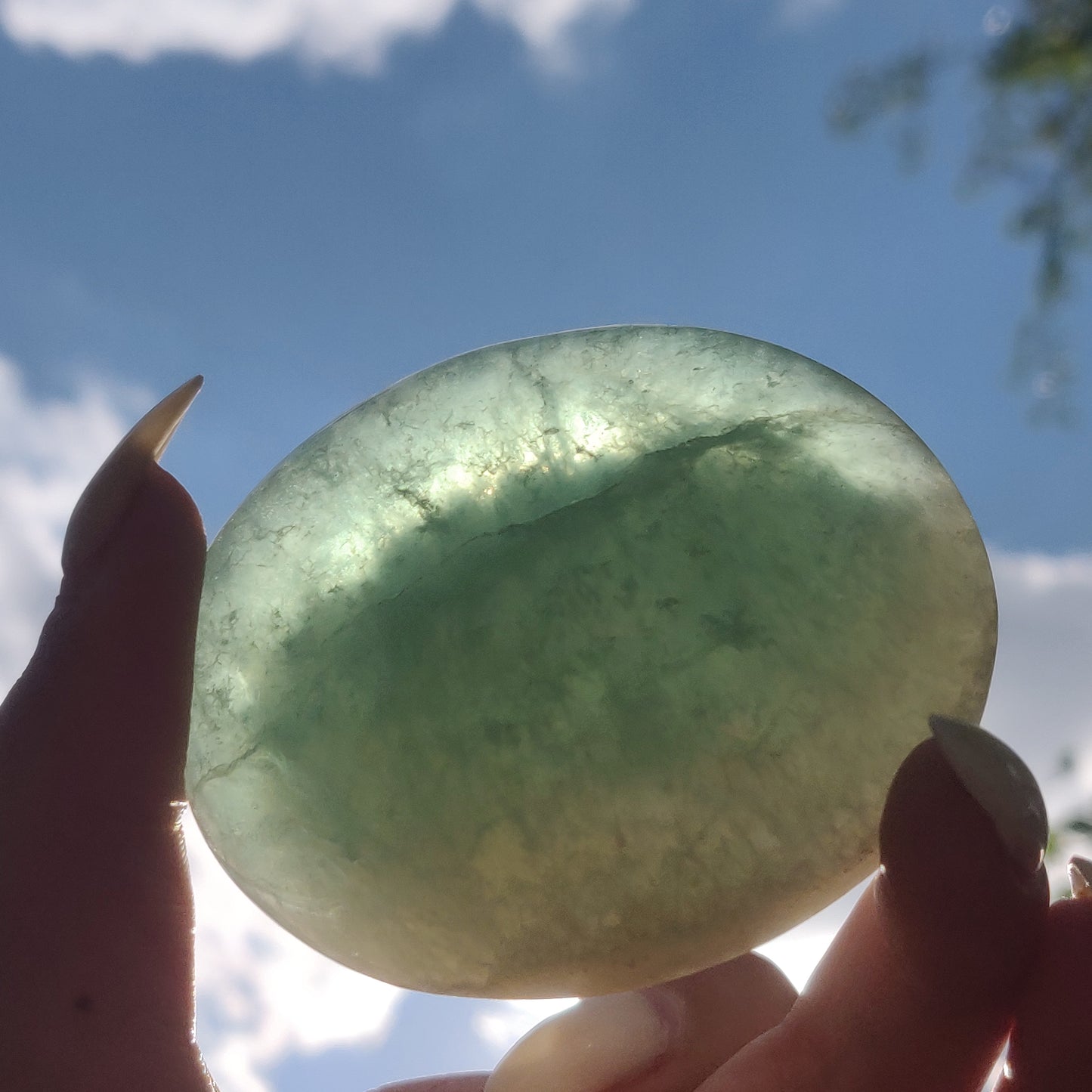 Fluorite Palm Stone (#6)