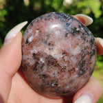 Rhodonite Palm Stone with Flash (#3)