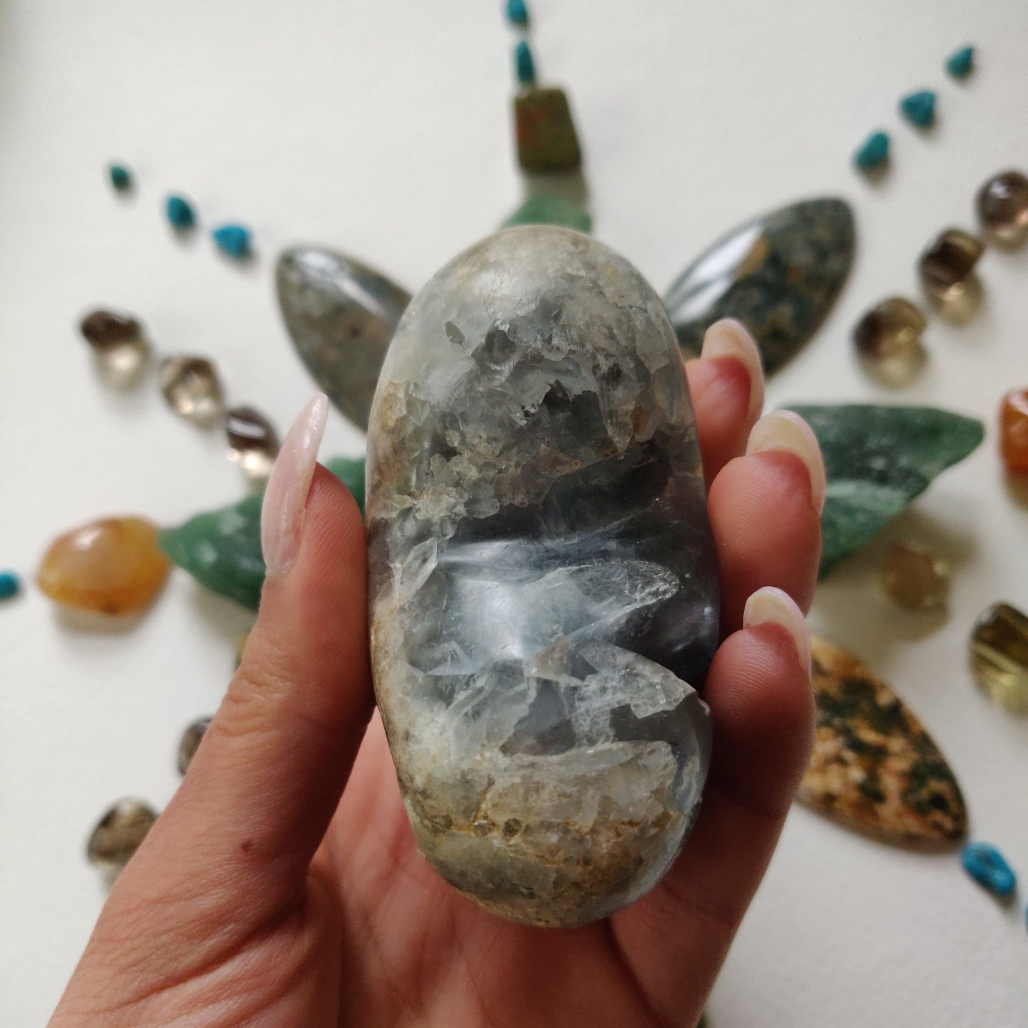 Celestite Geode Heart (#1C)