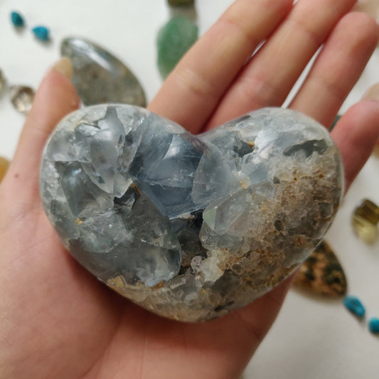 Celestite Geode Heart (#1C)