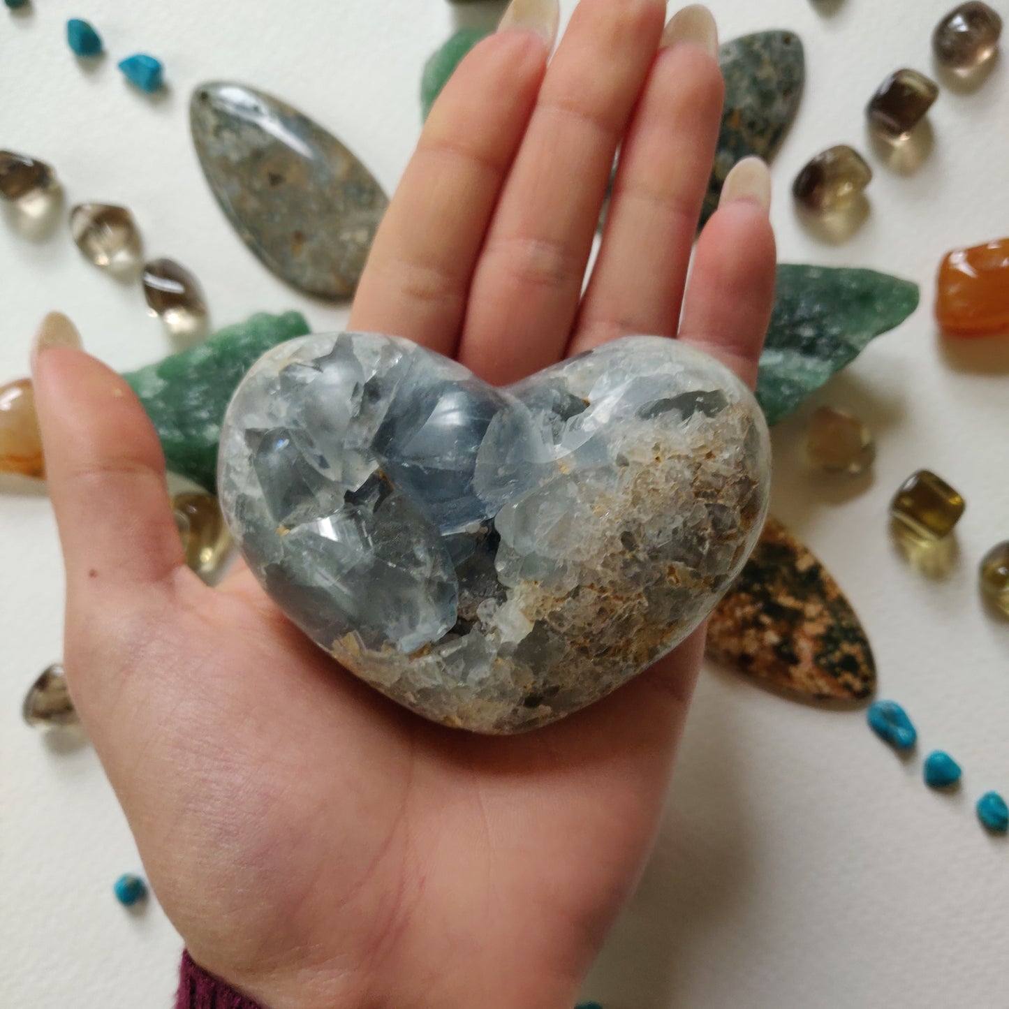 Celestite Geode Heart (#1C)