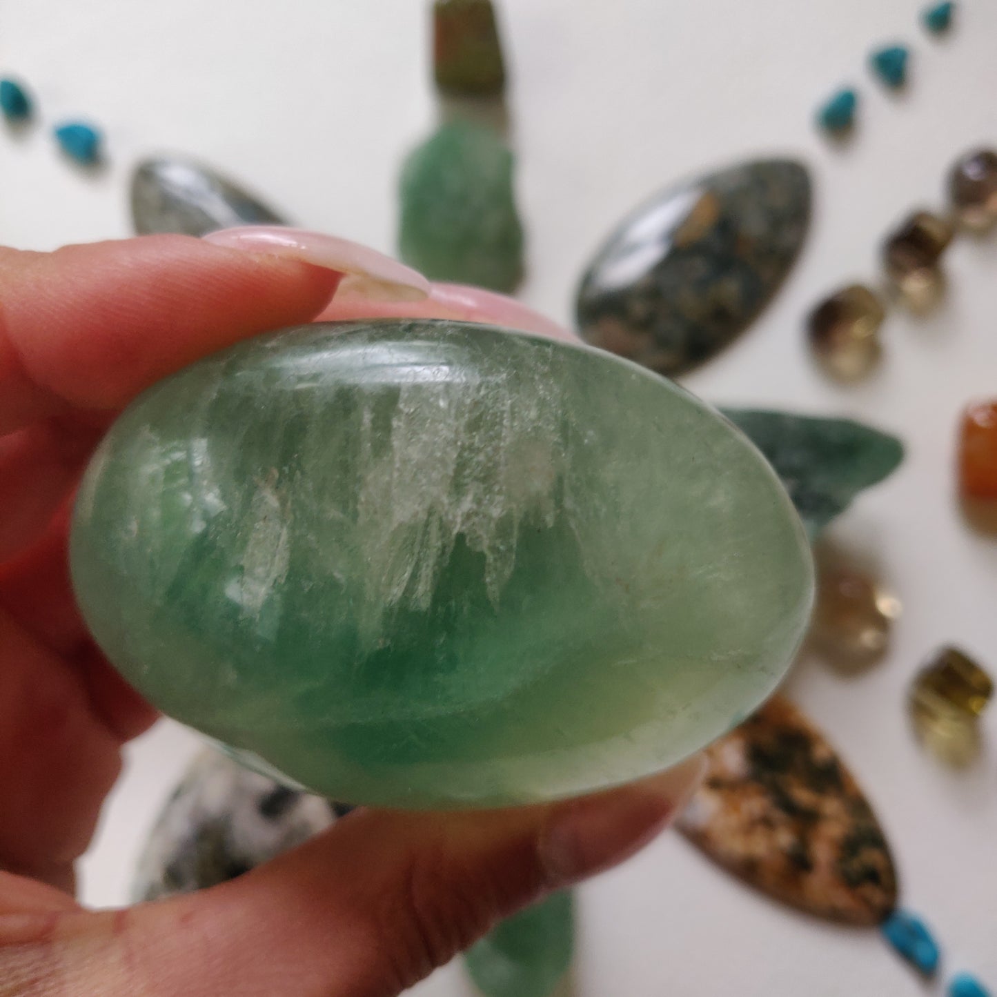 Fluorite Palm Stone (#5)