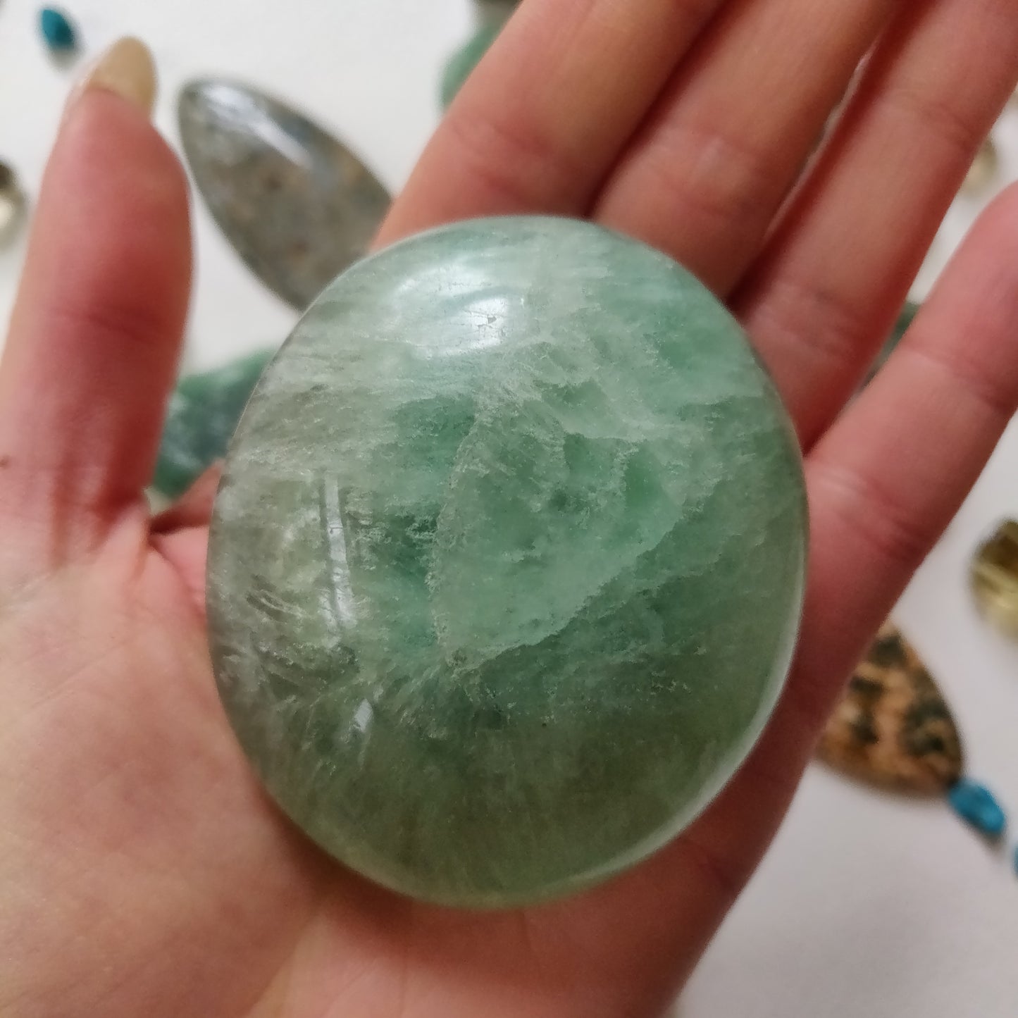 Fluorite Palm Stone (#5)