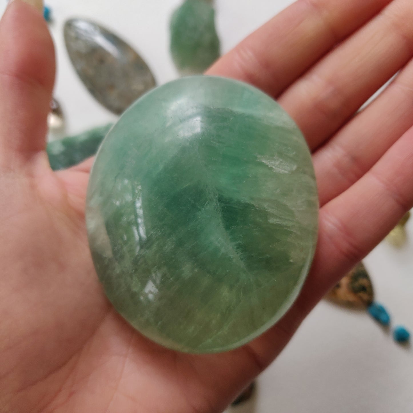 Fluorite Palm Stone (#5)