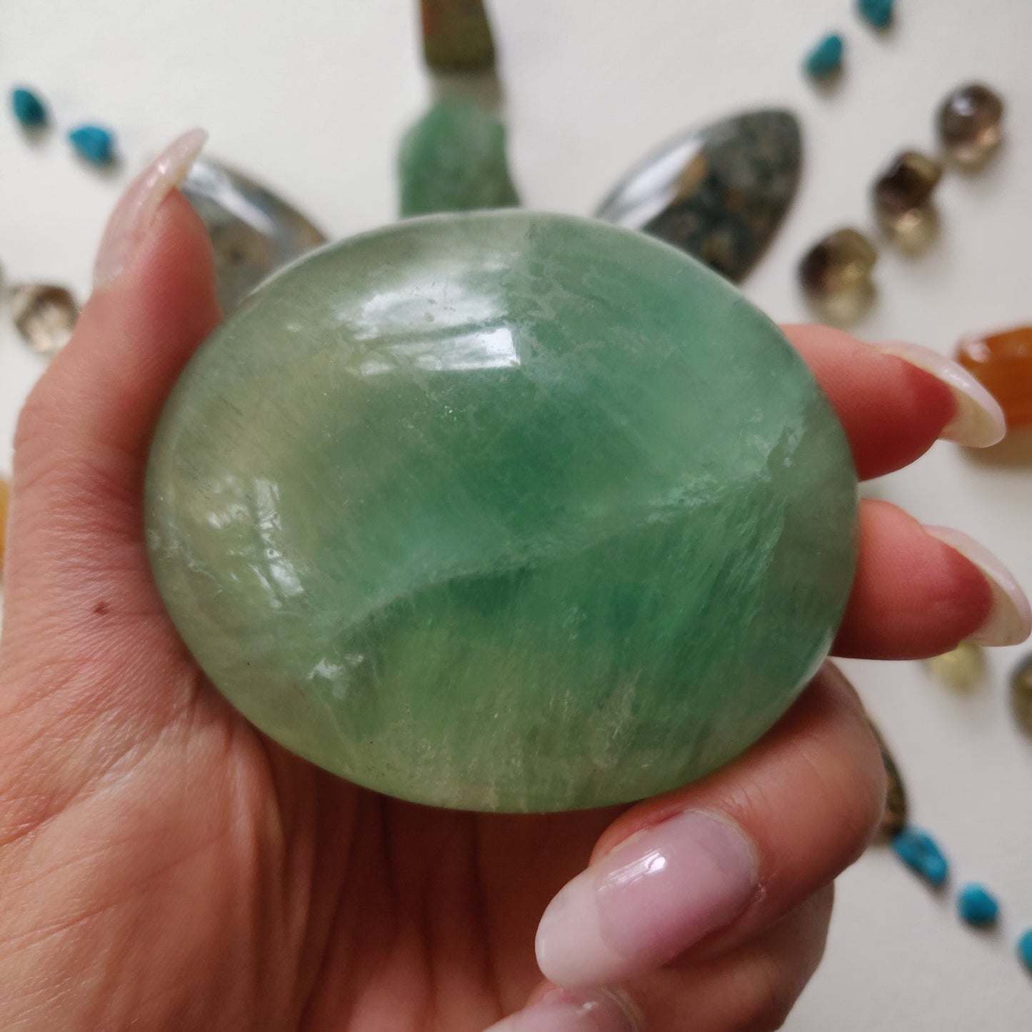 Fluorite Palm Stone (#5)