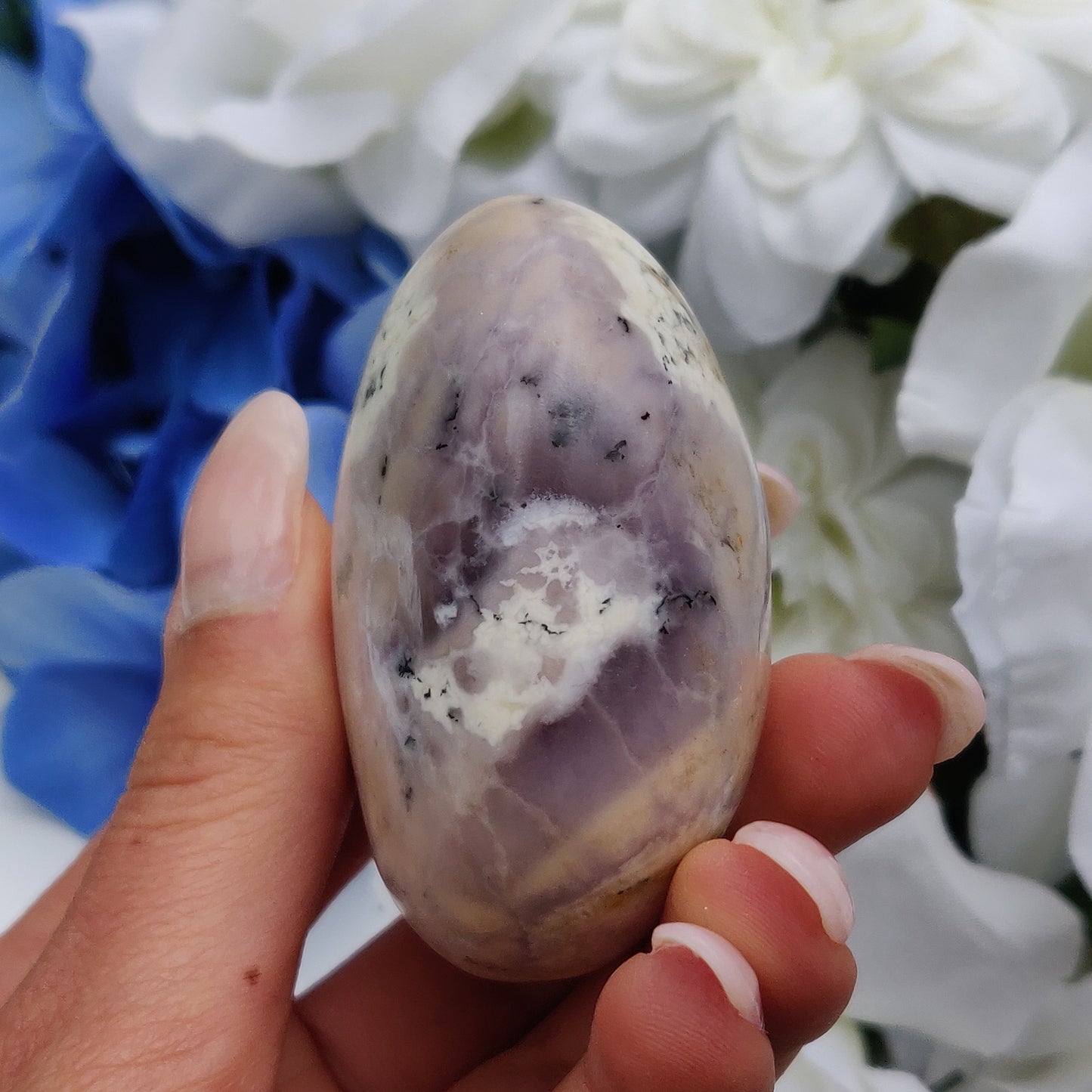Purple Dendritic Opal  Palm Stone (#34)