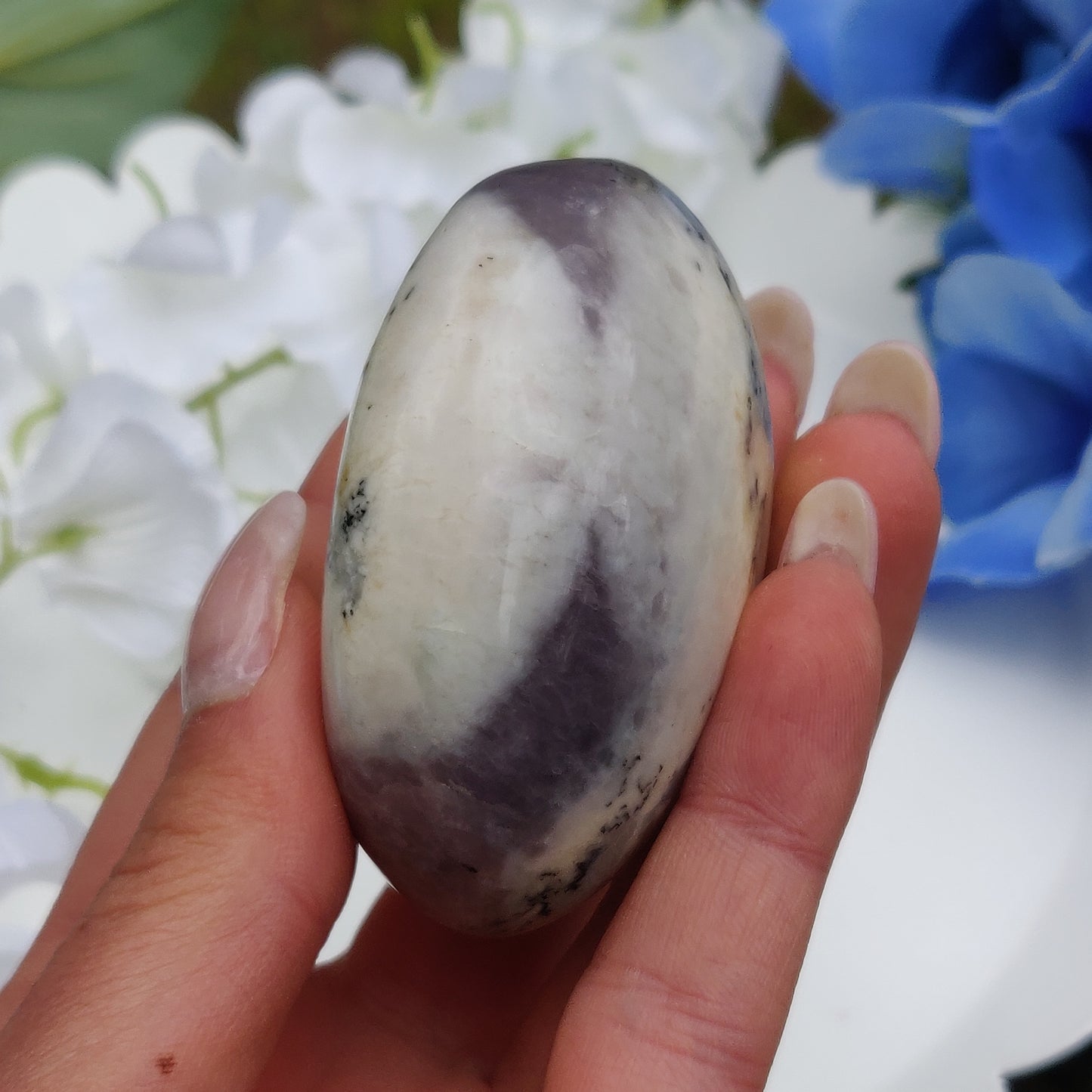 Purple Dendritic Opal  Palm Stone (#18)