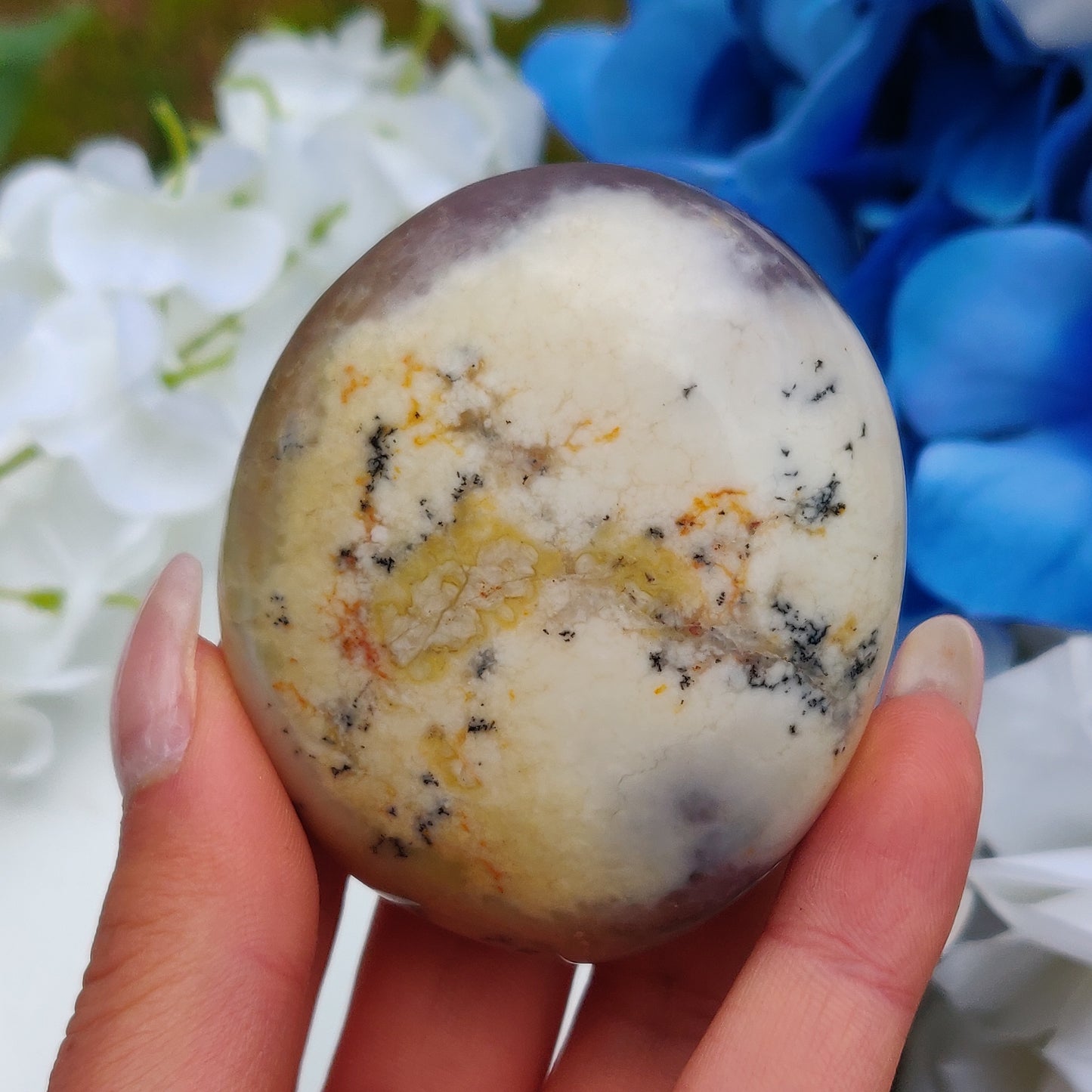 Purple Dendritic Opal  Palm Stone (#18)